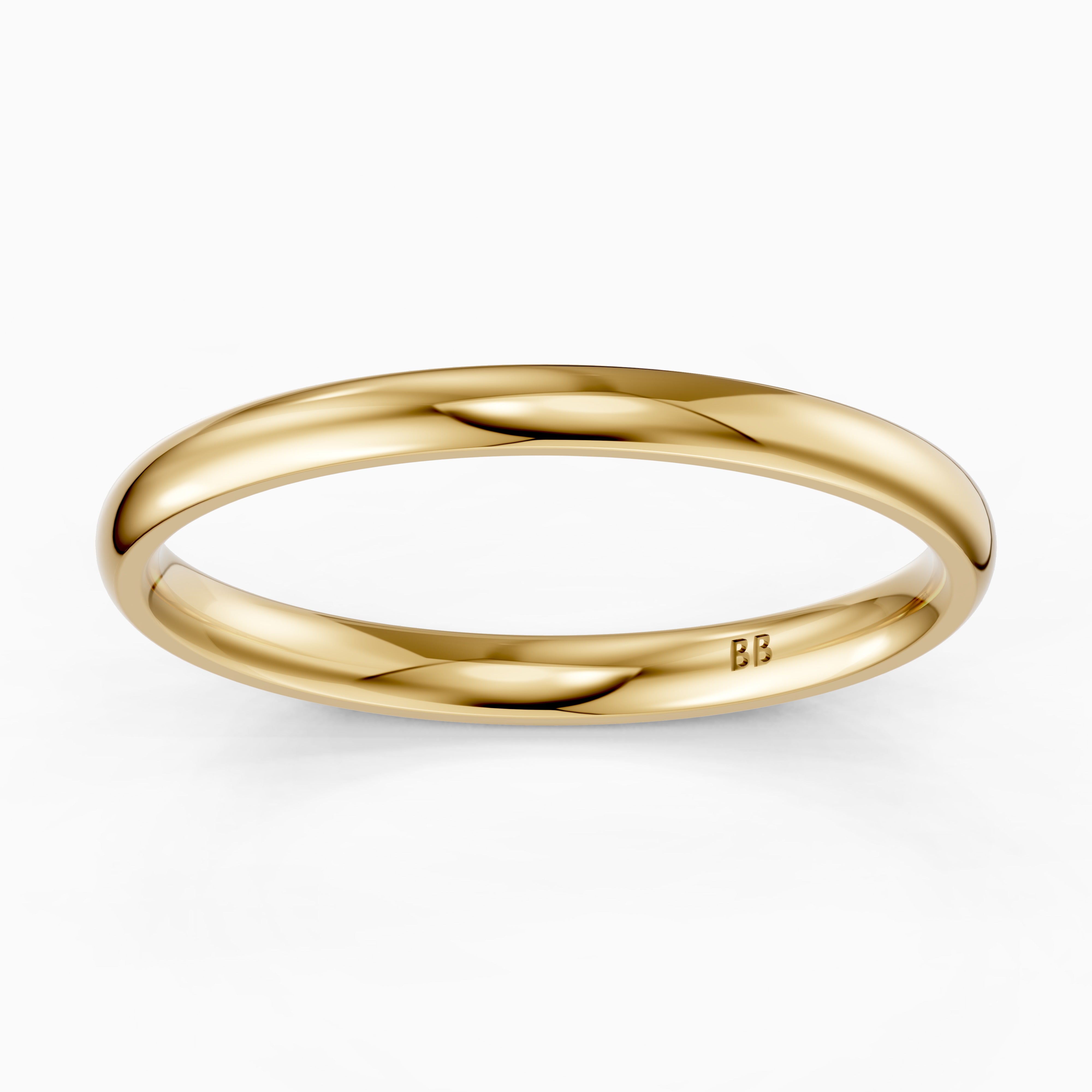 Willa Half Round Plain Wedding Band