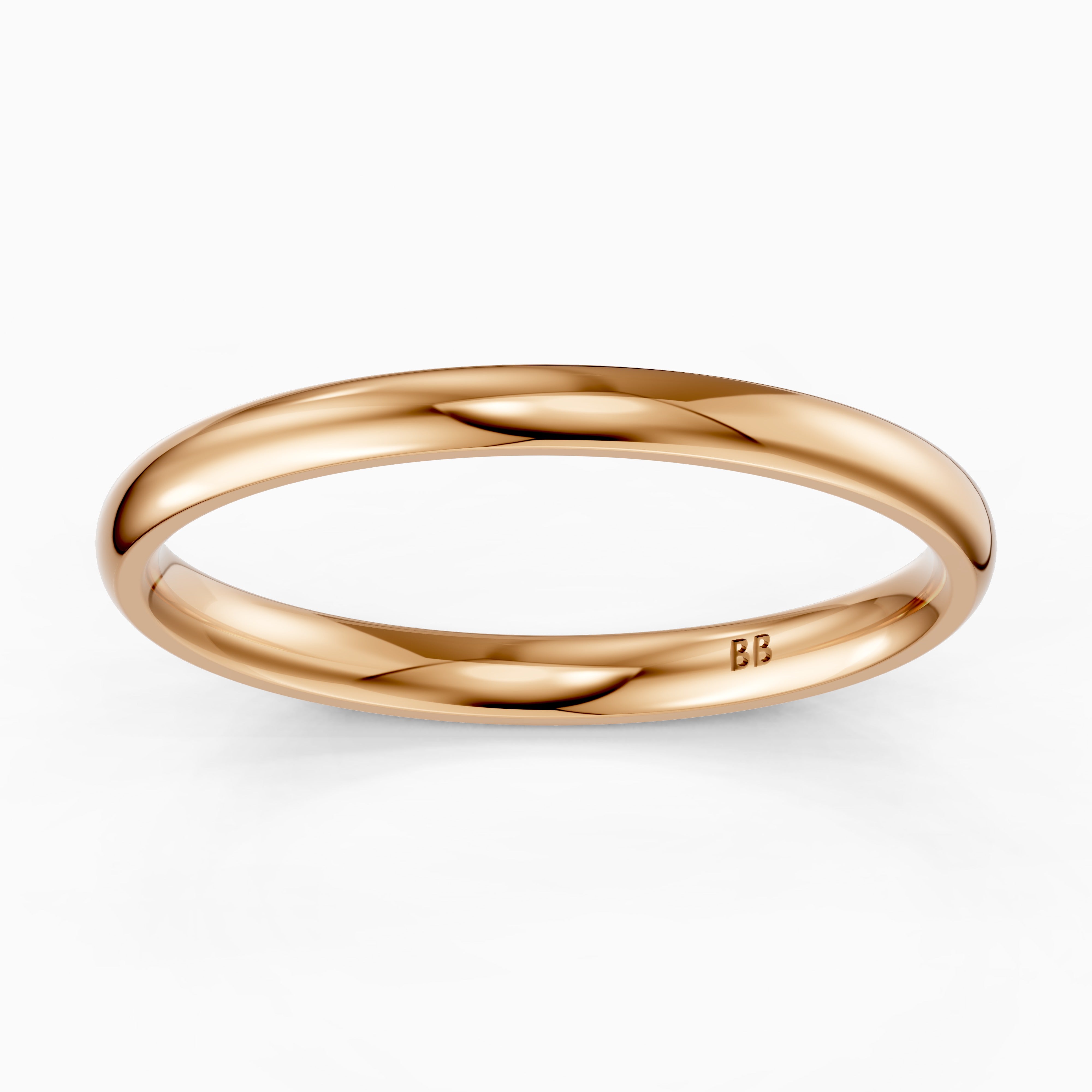 Willa Half Round Plain Wedding Band