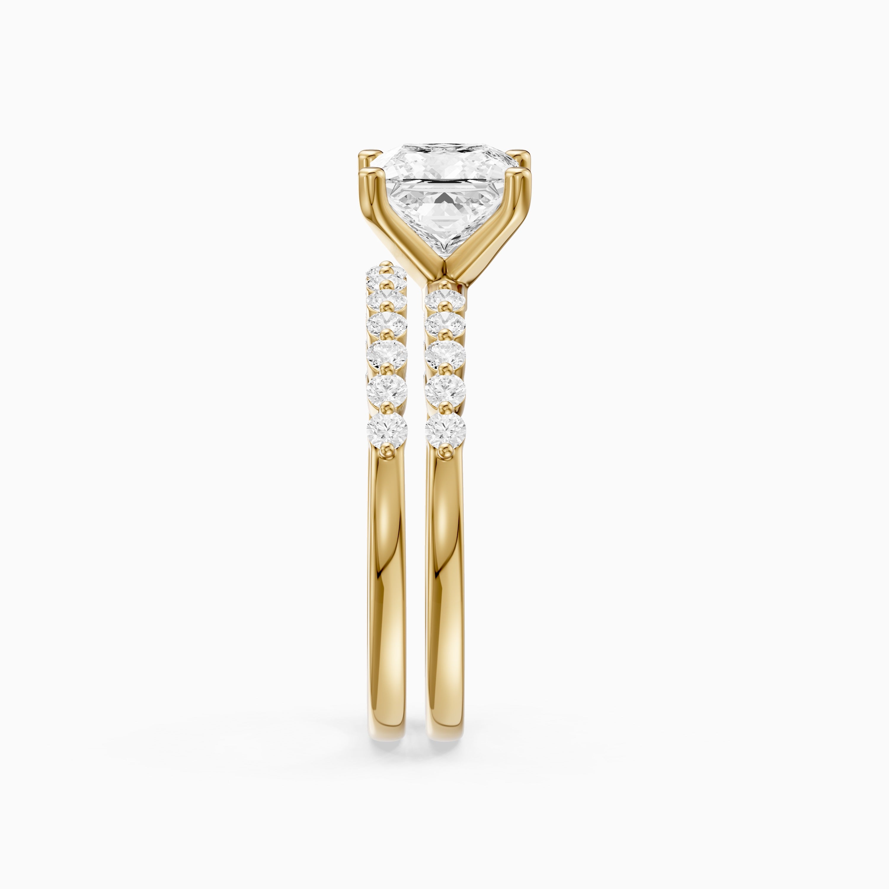 Tarsila Princess Cut Lab Grown Diamond Shared Prong Bridel Set