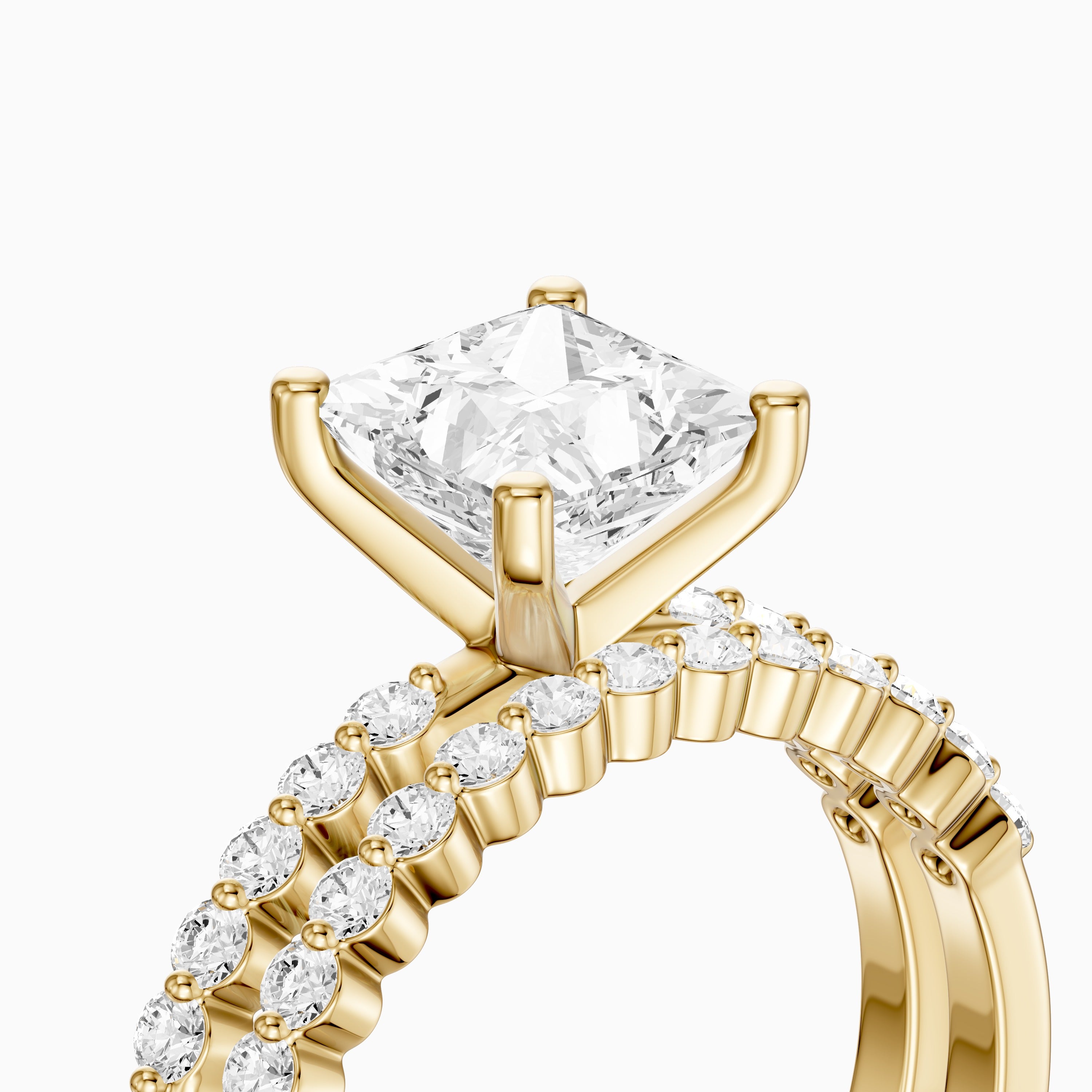 Tarsila Princess Cut Lab Grown Diamond Shared Prong Bridel Set