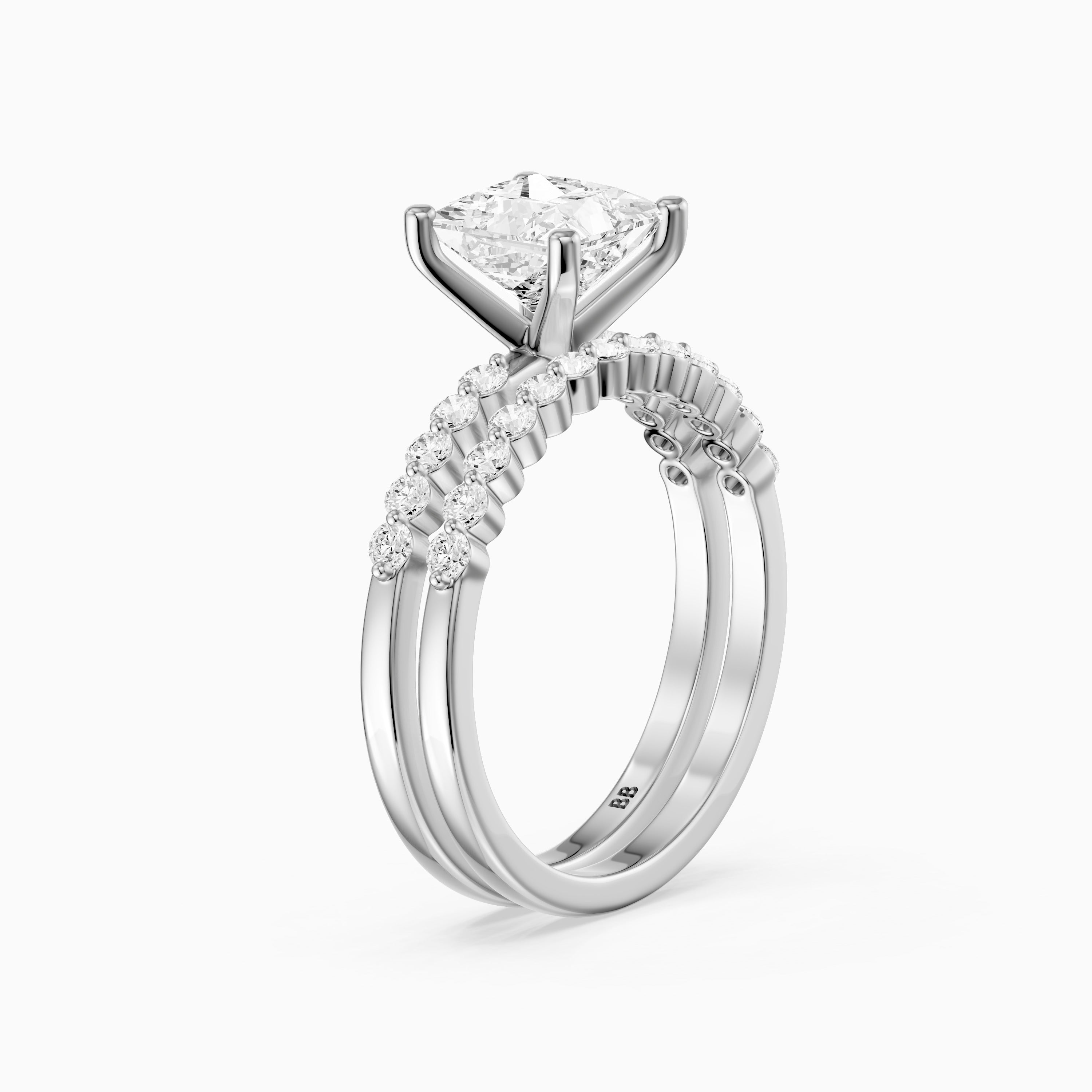Tarsila Princess Cut Lab Grown Diamond Shared Prong Bridel Set