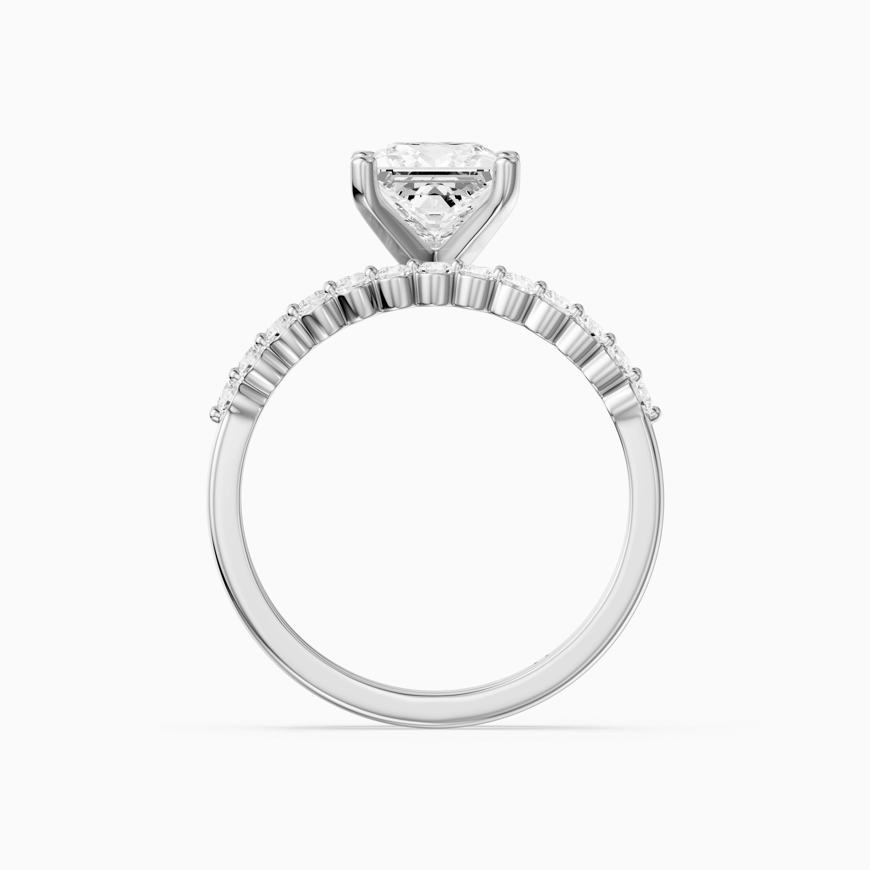 Tarsila Princess Cut Lab Grown Diamond Shared Prong Bridel Set