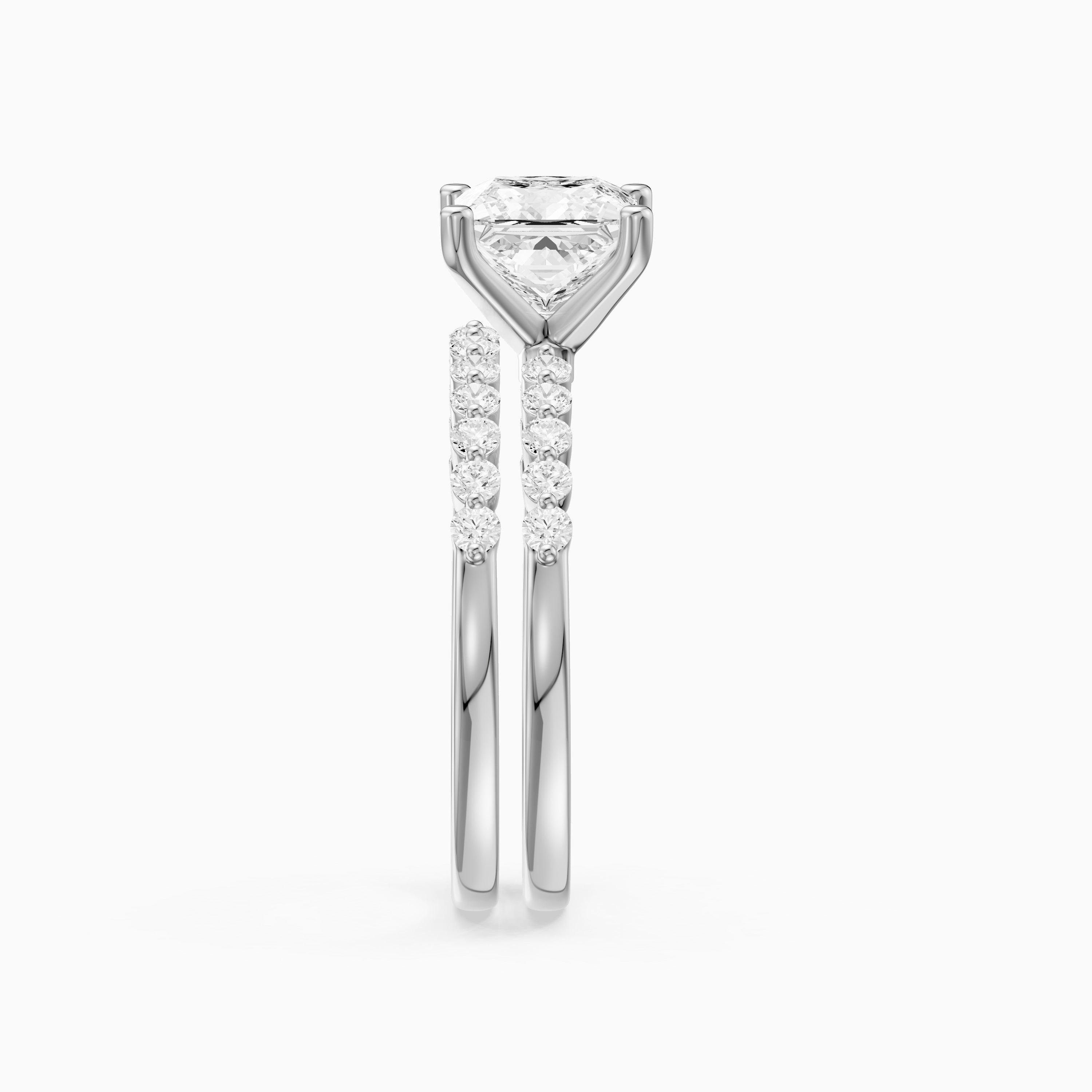 Tarsila Princess Cut Lab Grown Diamond Shared Prong Bridel Set