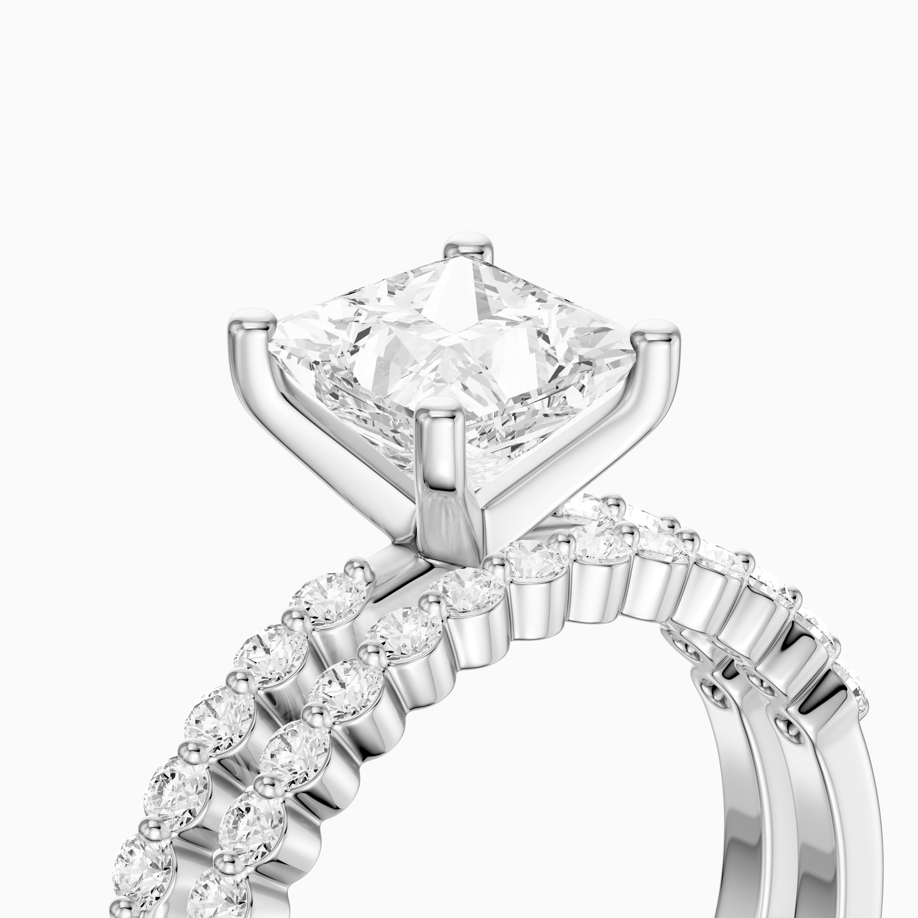 Tarsila Princess Cut Lab Grown Diamond Shared Prong Bridel Set