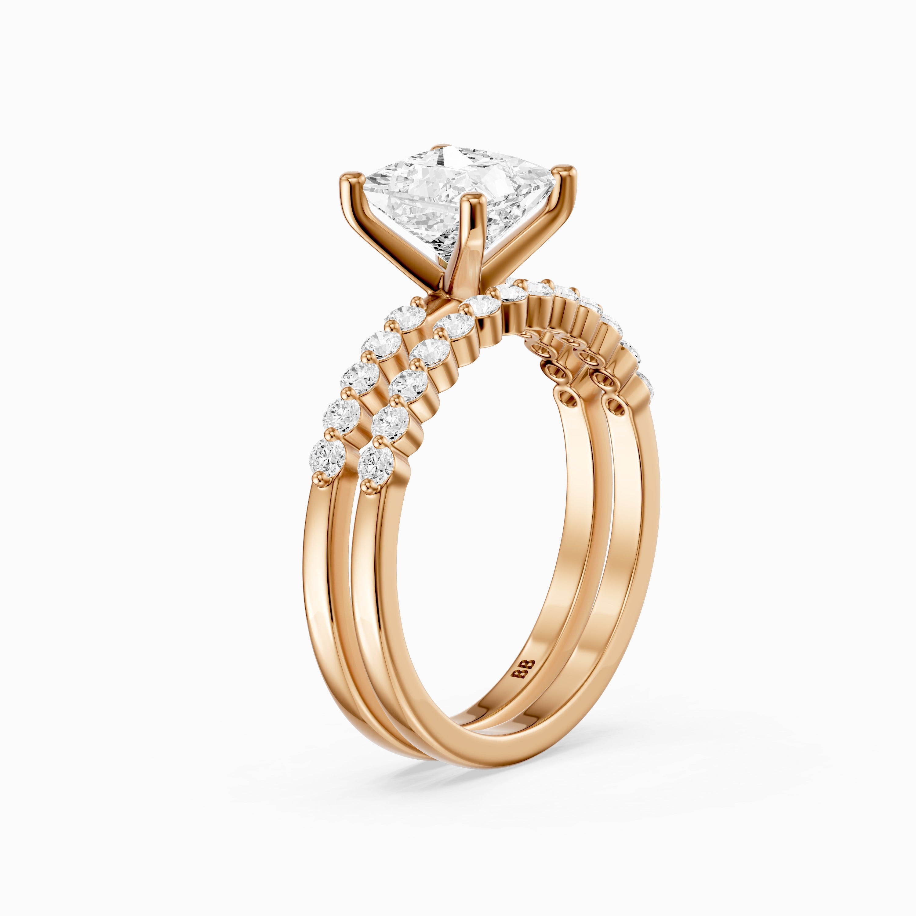 Tarsila Princess Cut Lab Grown Diamond Shared Prong Bridel Set