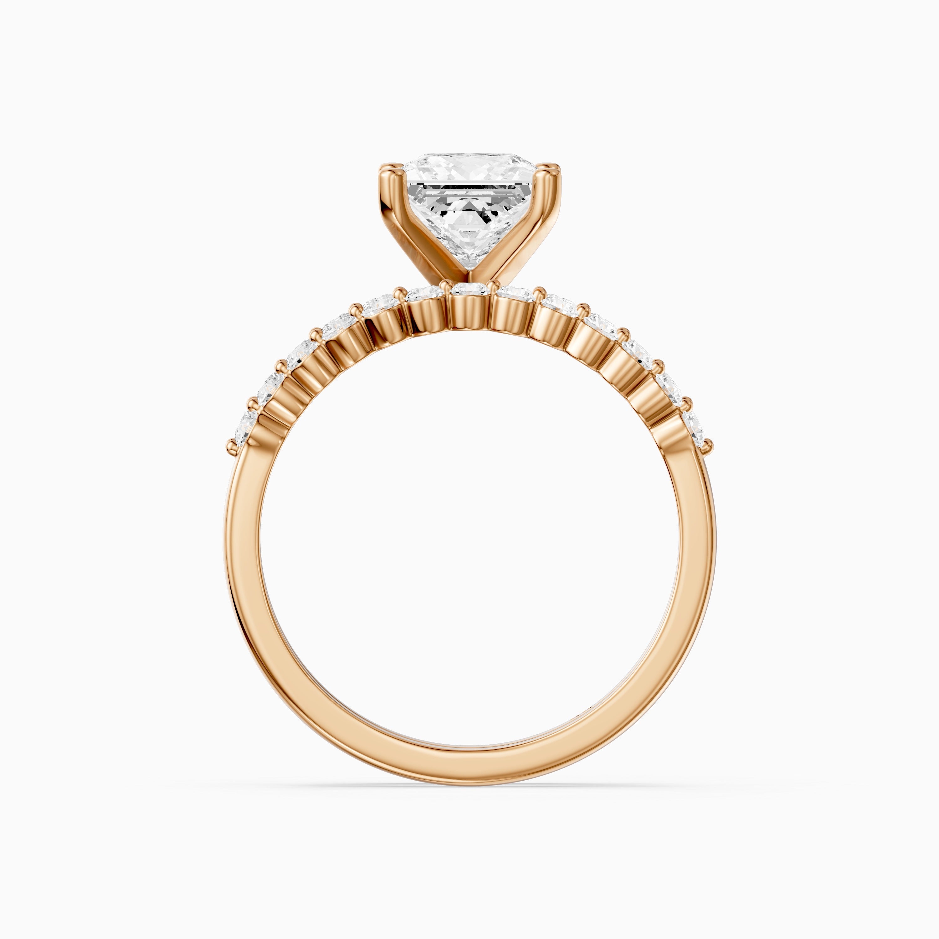 Tarsila Princess Cut Lab Grown Diamond Shared Prong Bridel Set