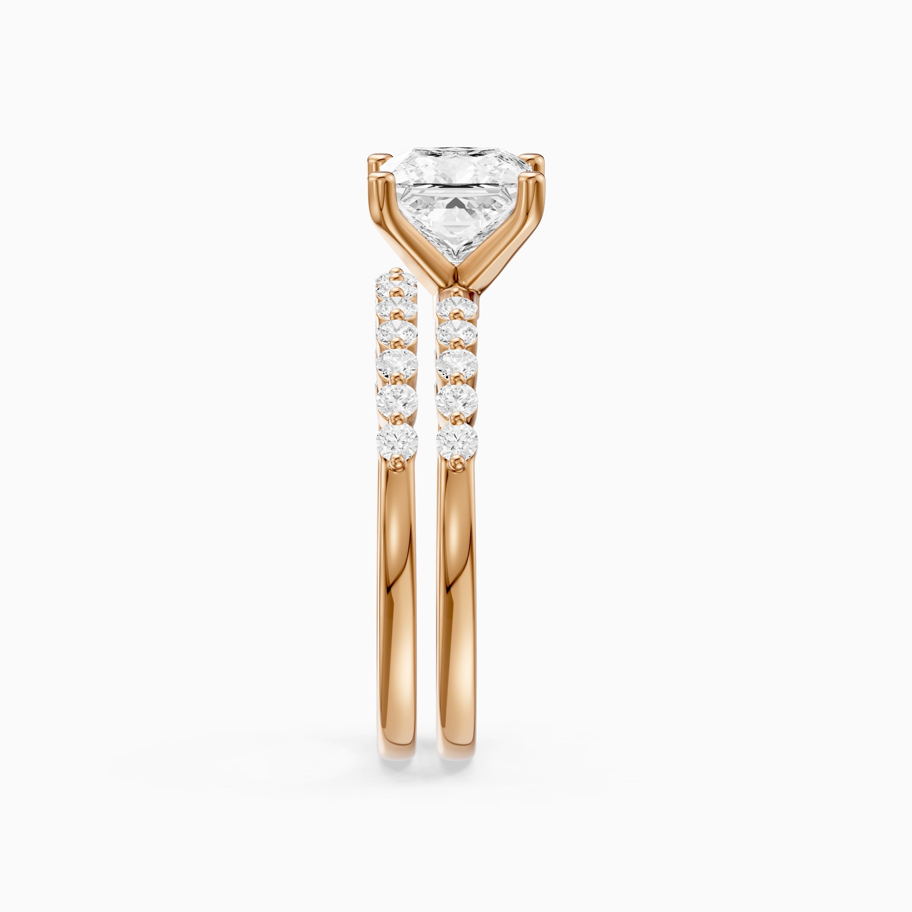 Tarsila Princess Cut Lab Grown Diamond Shared Prong Bridel Set