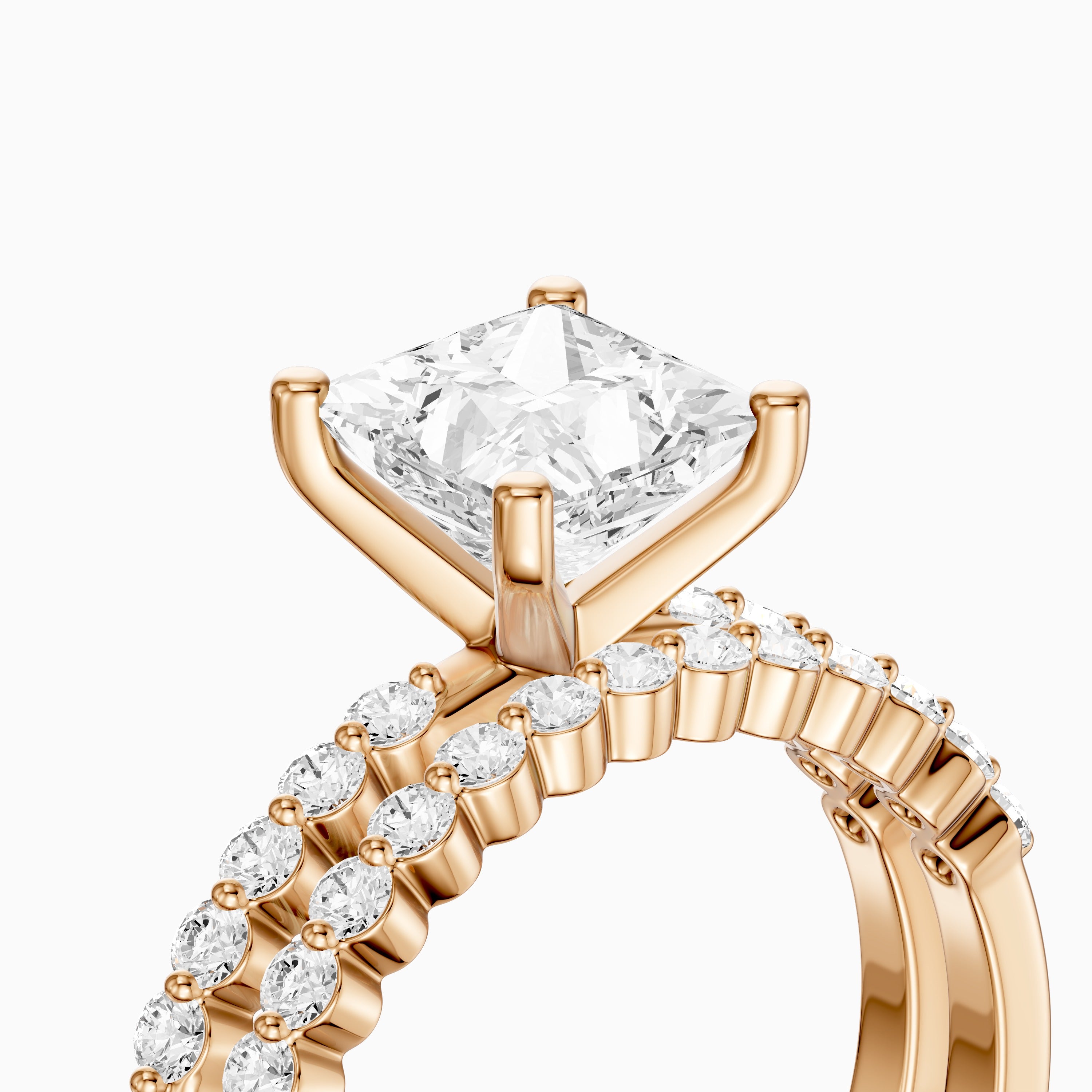 Tarsila Princess Cut Lab Grown Diamond Shared Prong Bridel Set