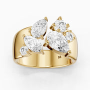 Aniya Mixed Shape Lab Grown Diamond Cluster Wide Open Cigar Band