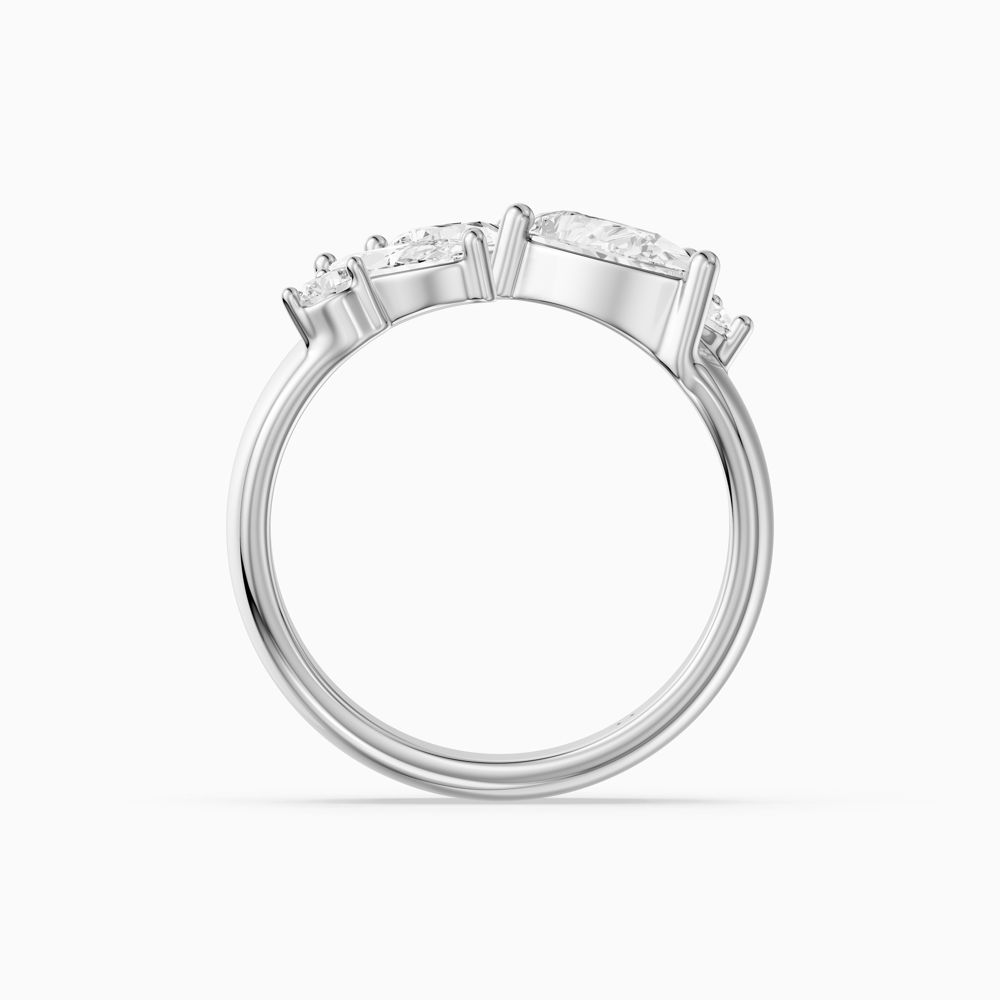 Aniya Mixed Shape Lab Grown Diamond Cluster Wide Open Cigar Band