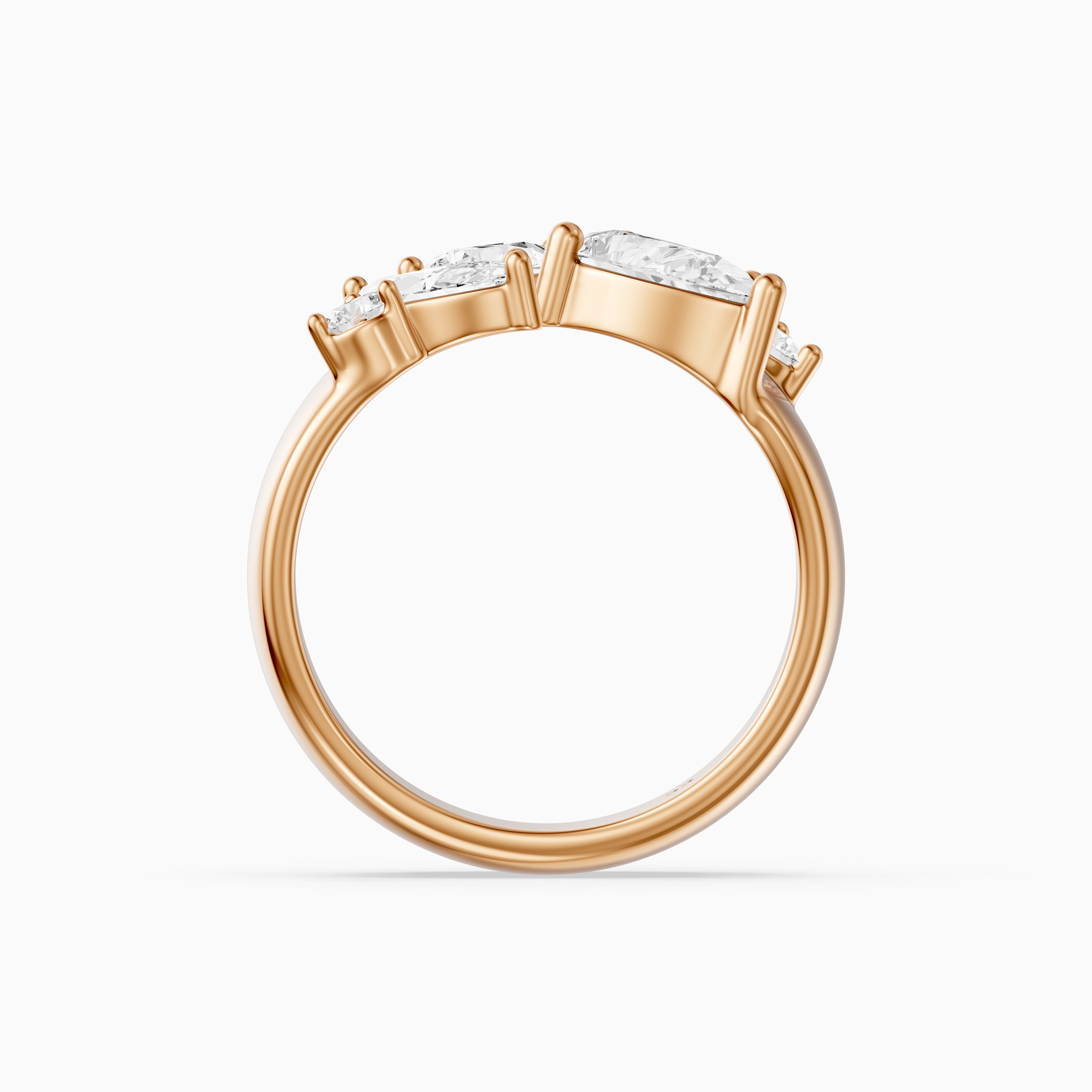 Aniya Mixed Shape Lab Grown Diamond Cluster Wide Open Cigar Band