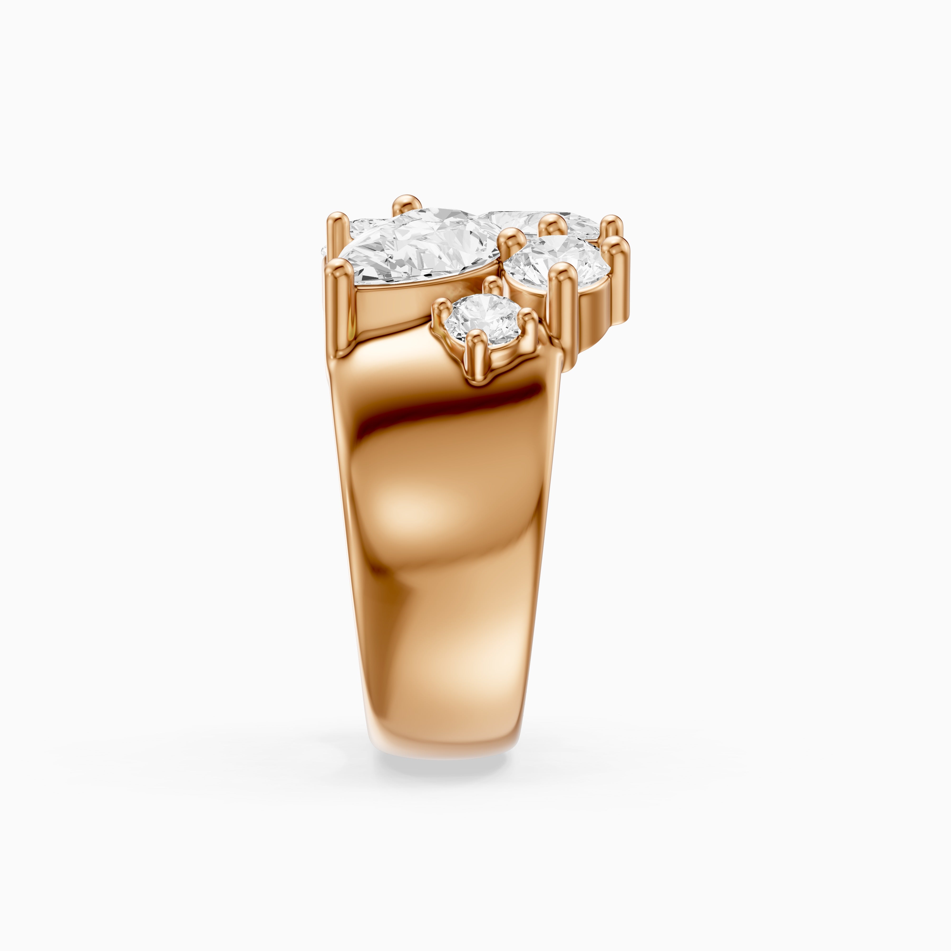 Aniya Mixed Shape Lab Grown Diamond Cluster Wide Open Cigar Band