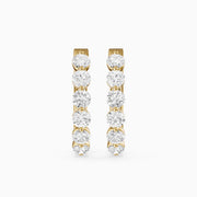 Yvette Round Cut Lab Grown Diamond Shared Prong Hoop Earrings