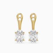 Lilith Oval Lab Grown Diamond Four Prong Jacket Cuff Earrings