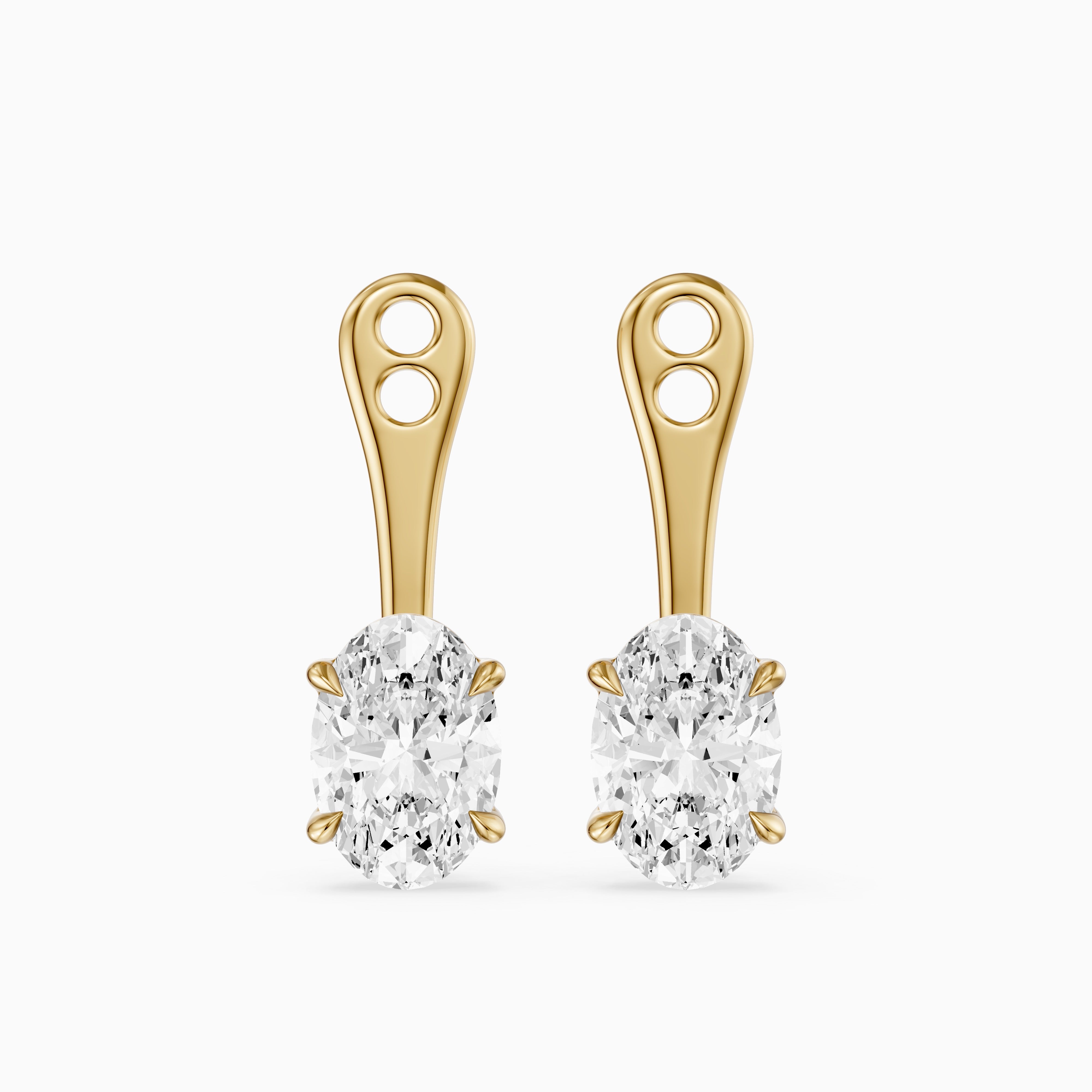 Lilith Oval Lab Grown Diamond Four Prong Jacket Cuff Earrings