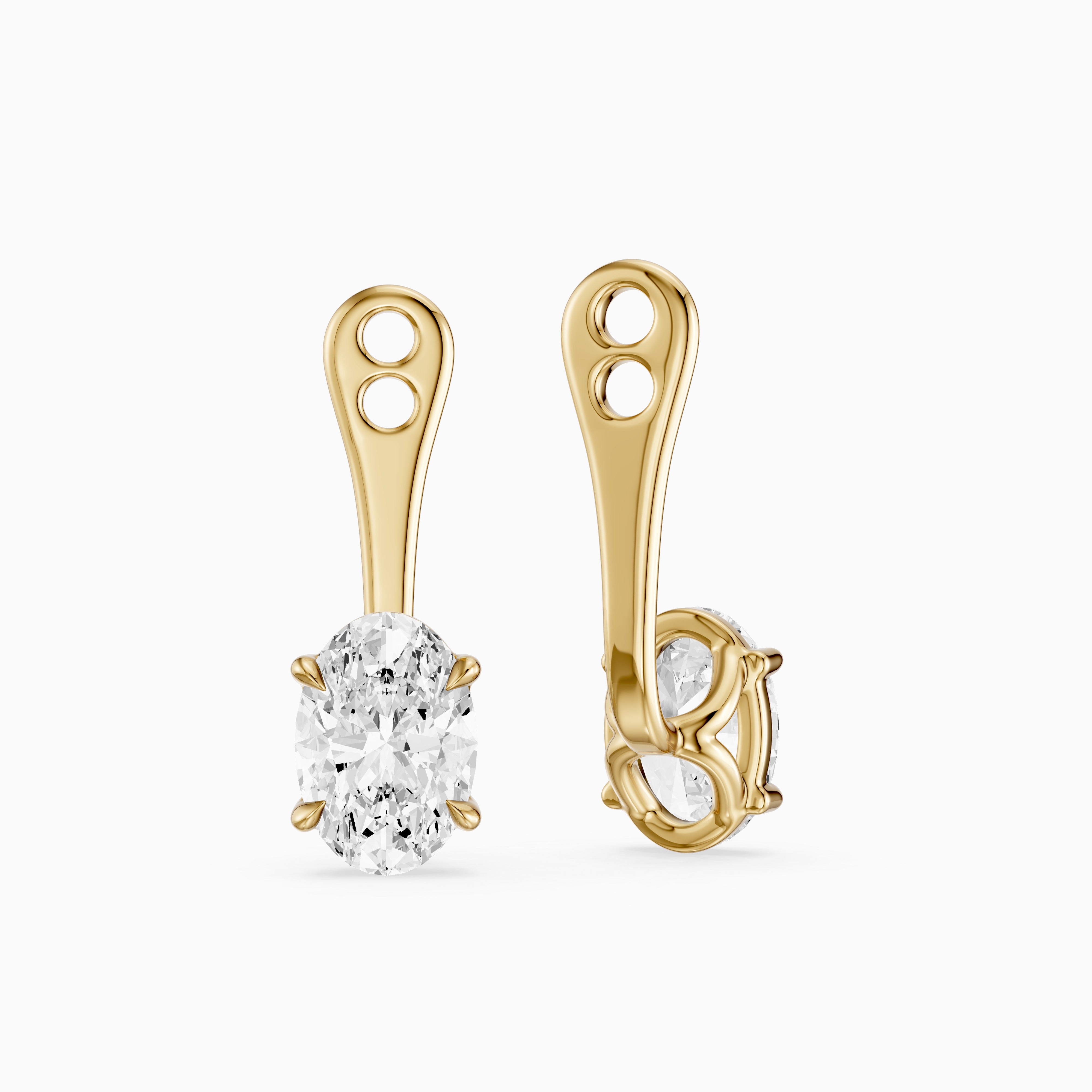 Lilith Oval Lab Grown Diamond Four Prong Jacket Cuff Earrings