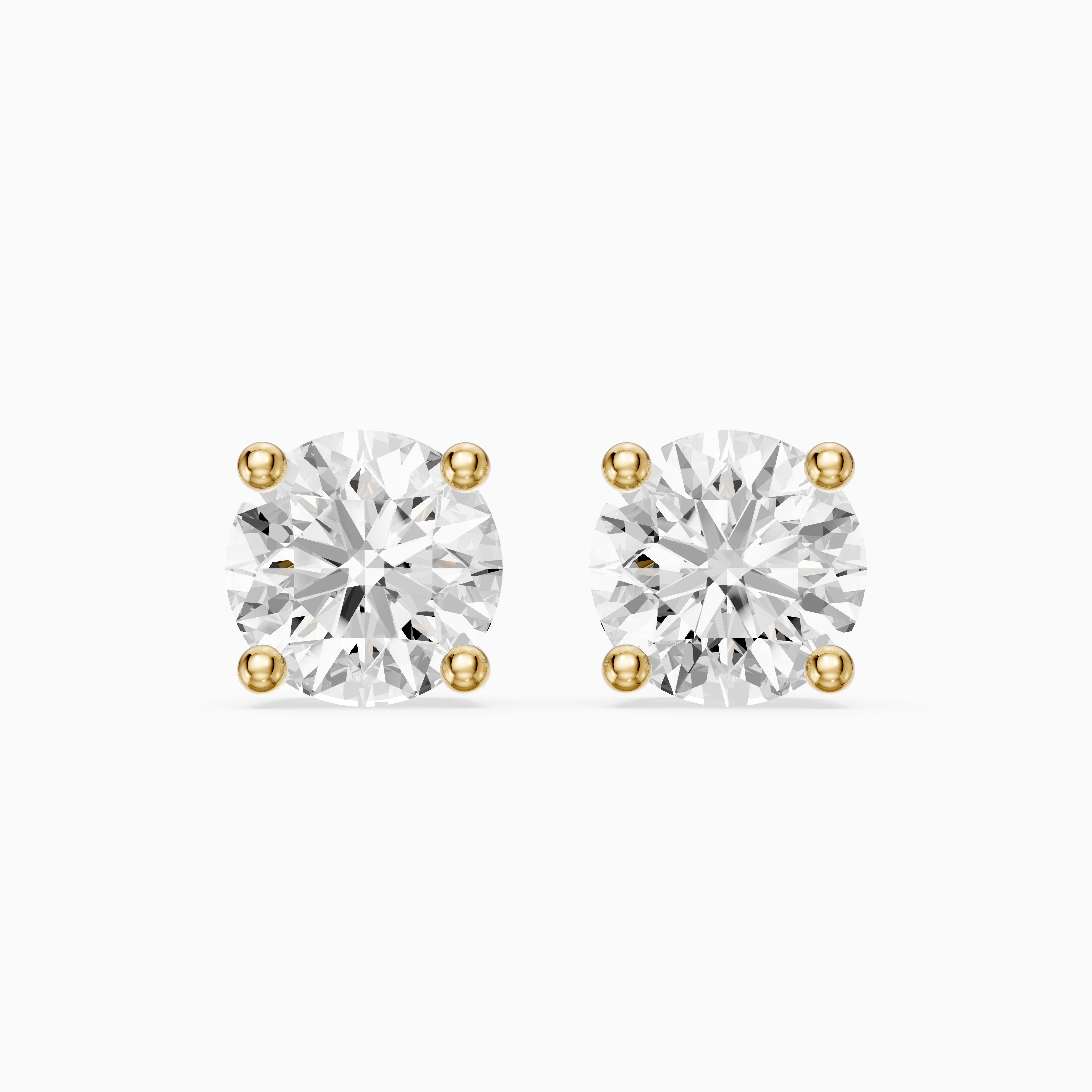 Liv Round Cut Lab Grown Diamond Solitaire Stud Earrings