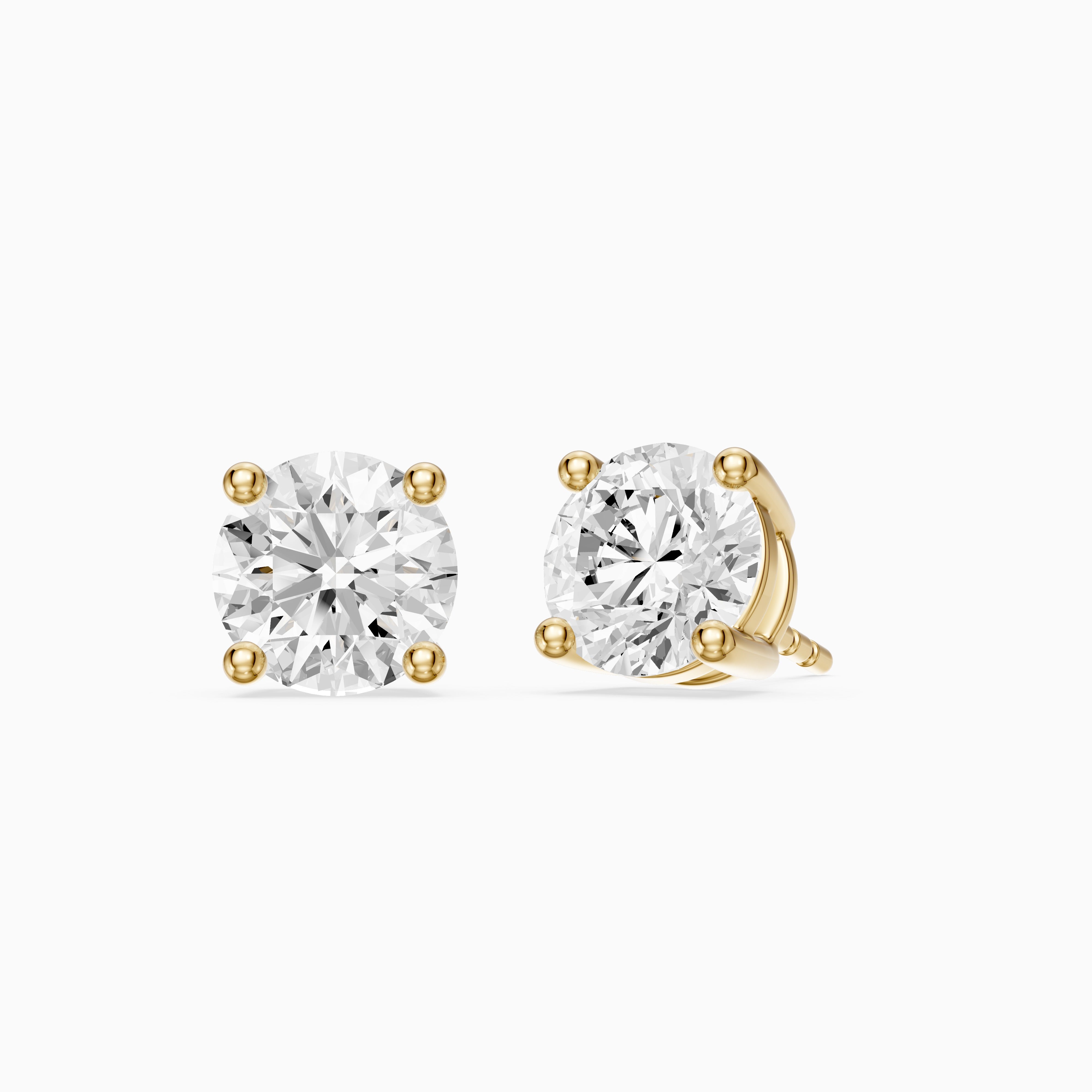 Liv Round Cut Lab Grown Diamond Solitaire Stud Earrings