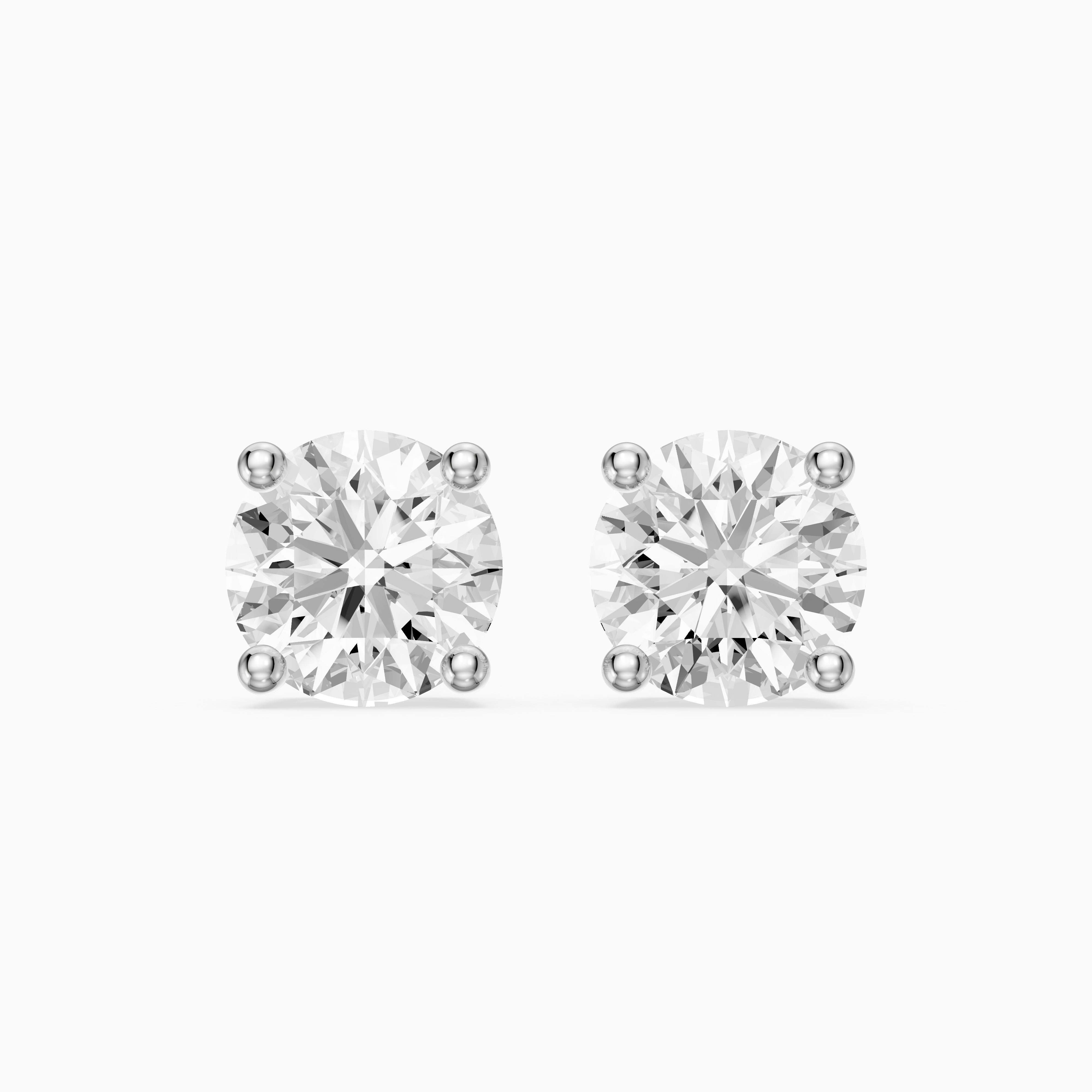 Liv Round Cut Lab Grown Diamond Solitaire Stud Earrings