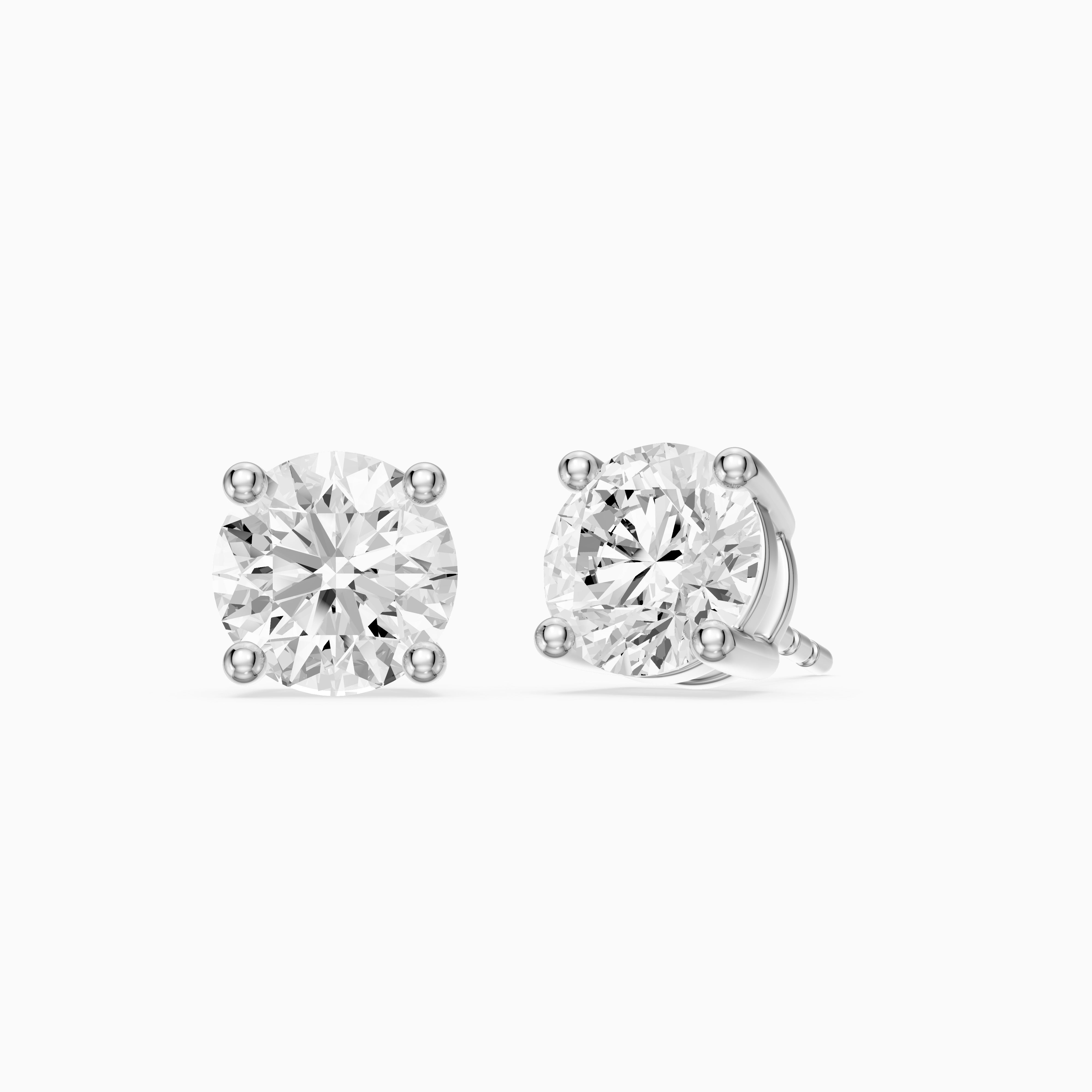 Liv Round Cut Lab Grown Diamond Solitaire Stud Earrings