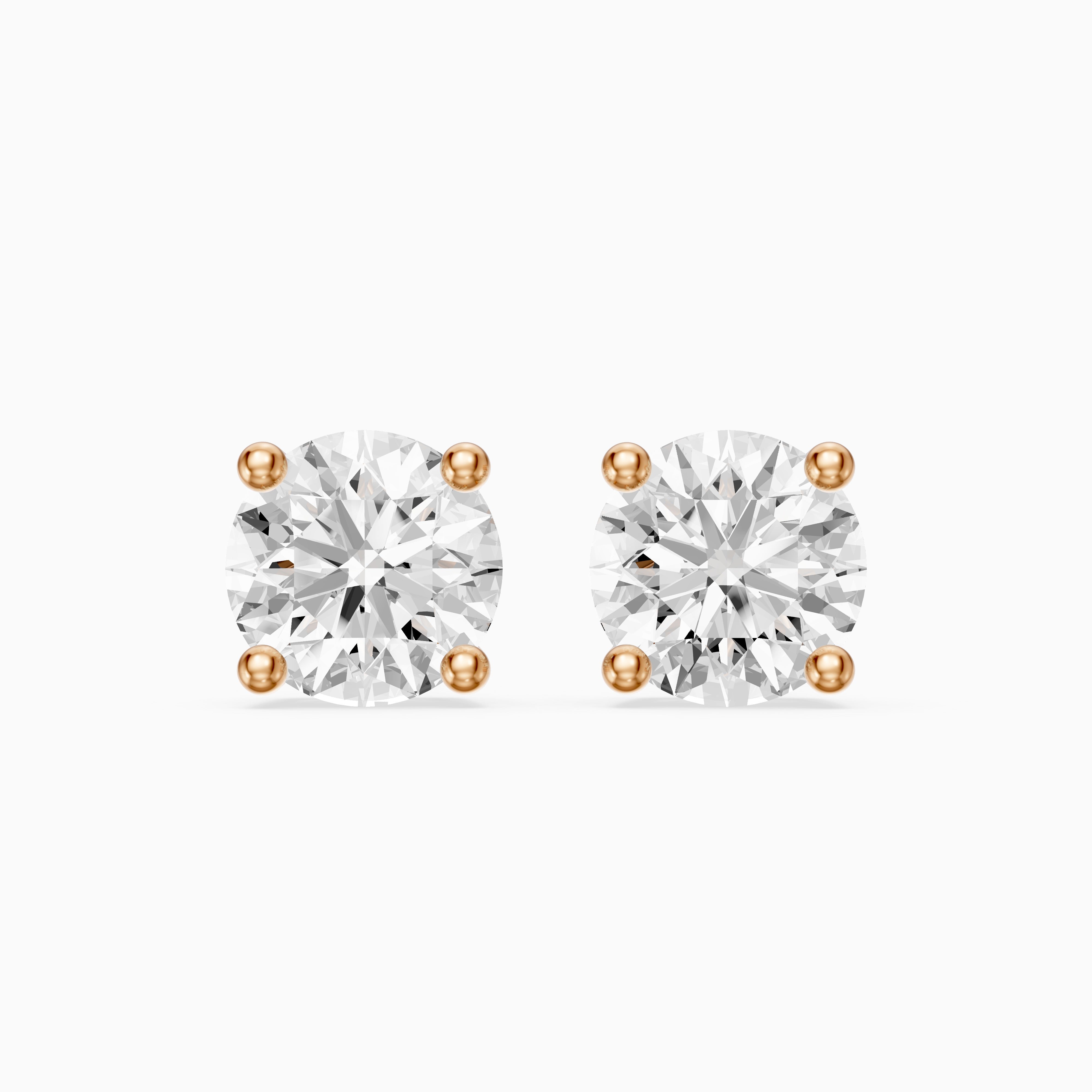 Liv Round Cut Lab Grown Diamond Solitaire Stud Earrings
