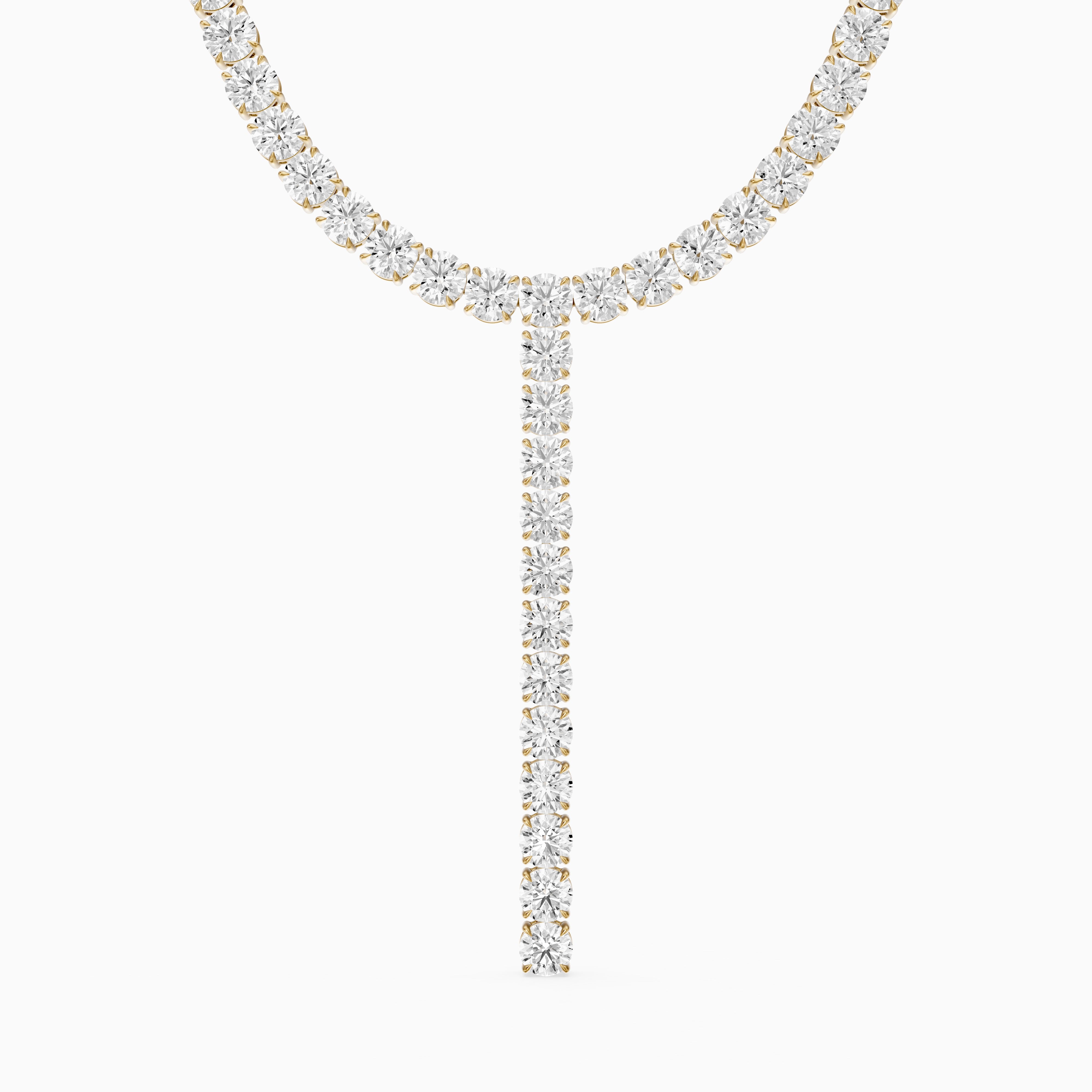 Isabella Round Cut Lab Grown Diamond Y-Drop Tennis Necklace