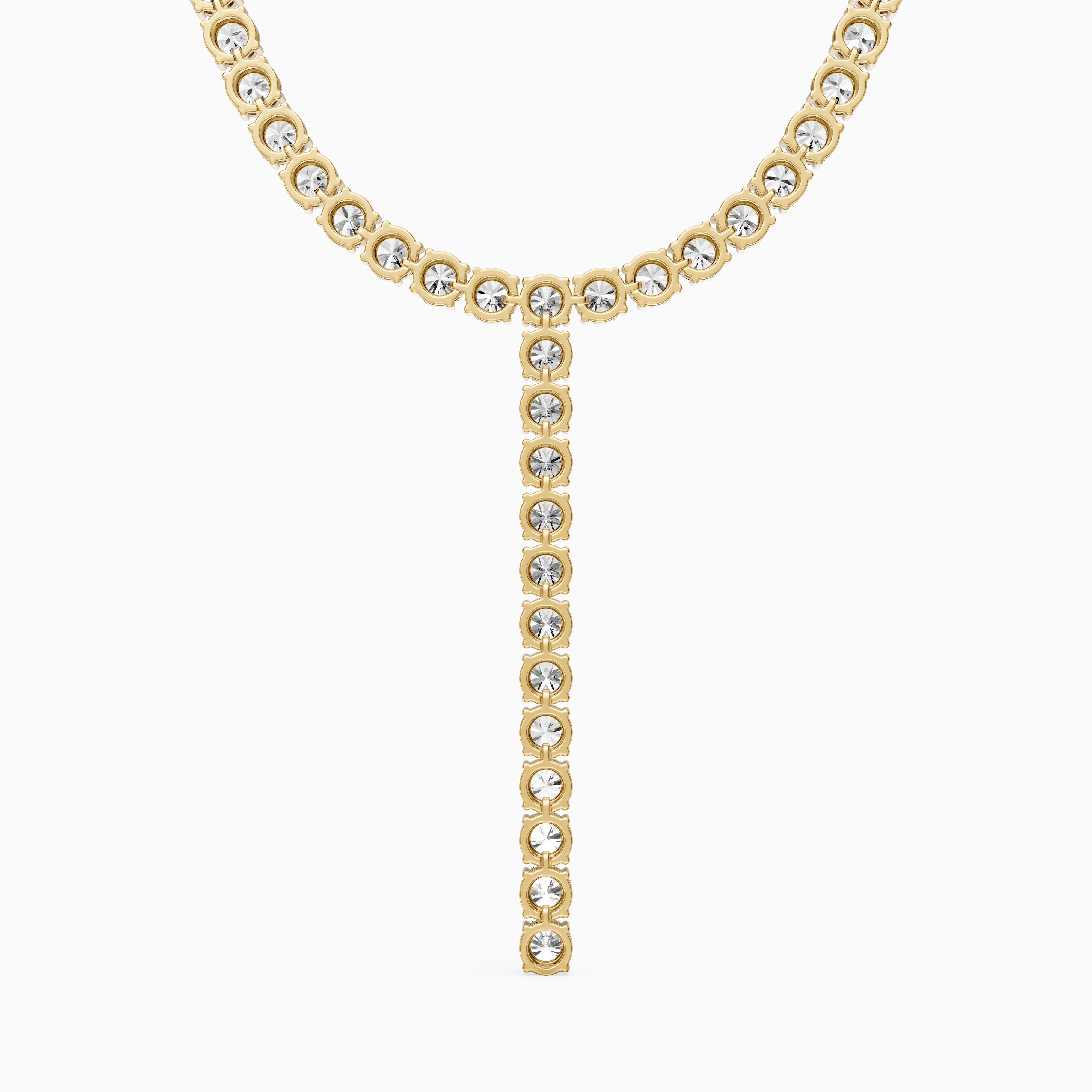 Isabella Round Cut Lab Grown Diamond Y-Drop Tennis Necklace