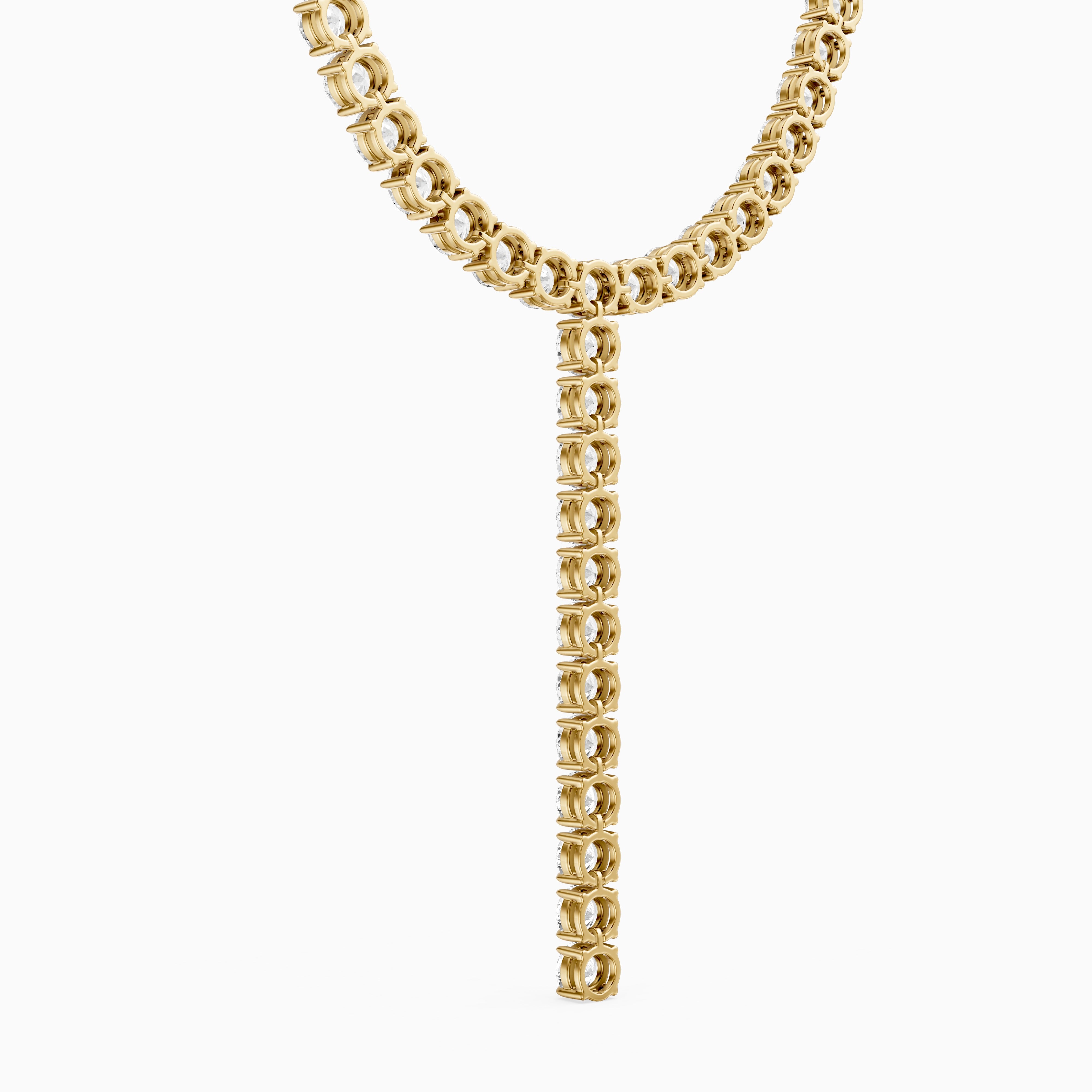 Isabella Round Cut Lab Grown Diamond Y-Drop Tennis Necklace