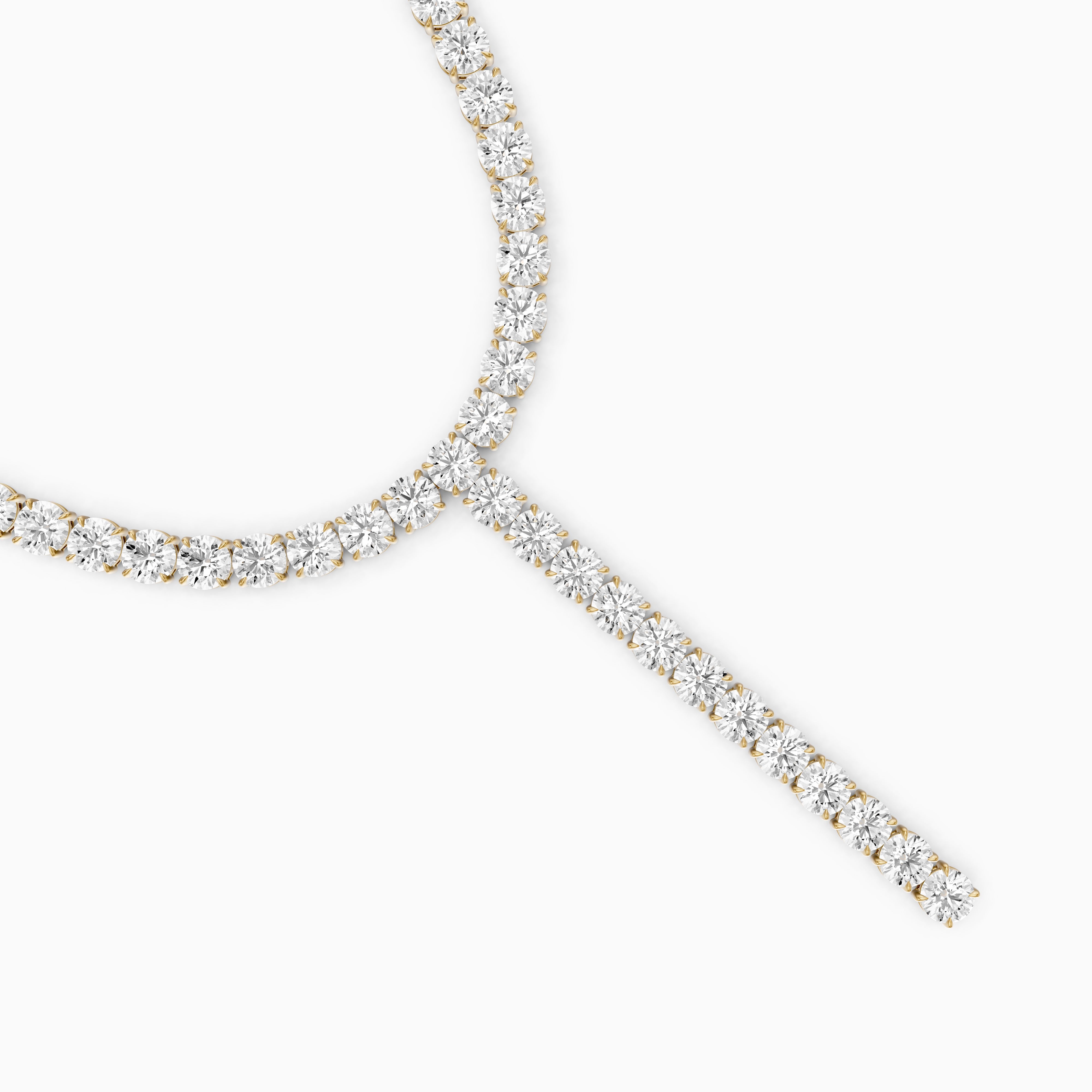 Isabella Round Cut Lab Grown Diamond Y-Drop Tennis Necklace
