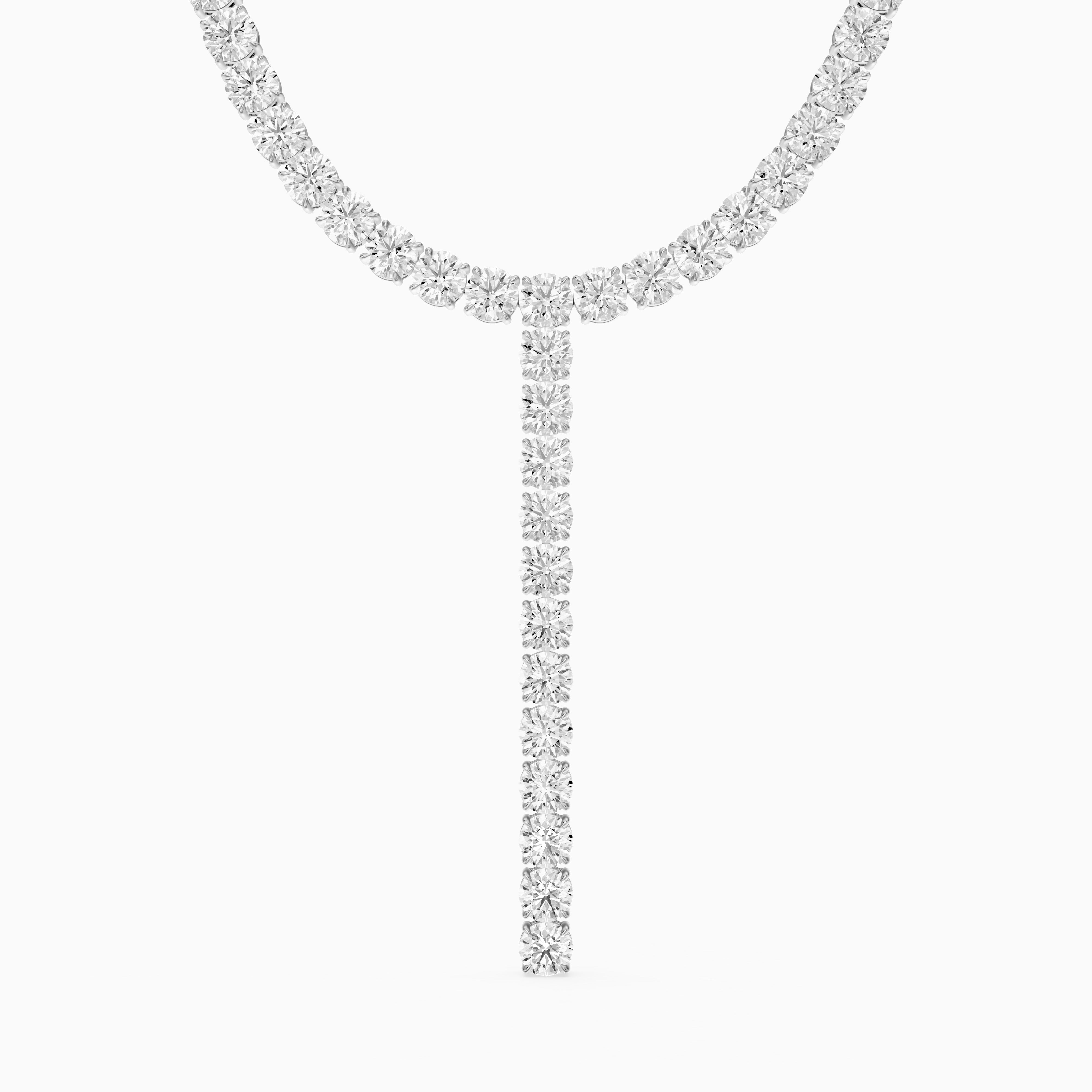 Isabella Round Cut Lab Grown Diamond Y-Drop Tennis Necklace