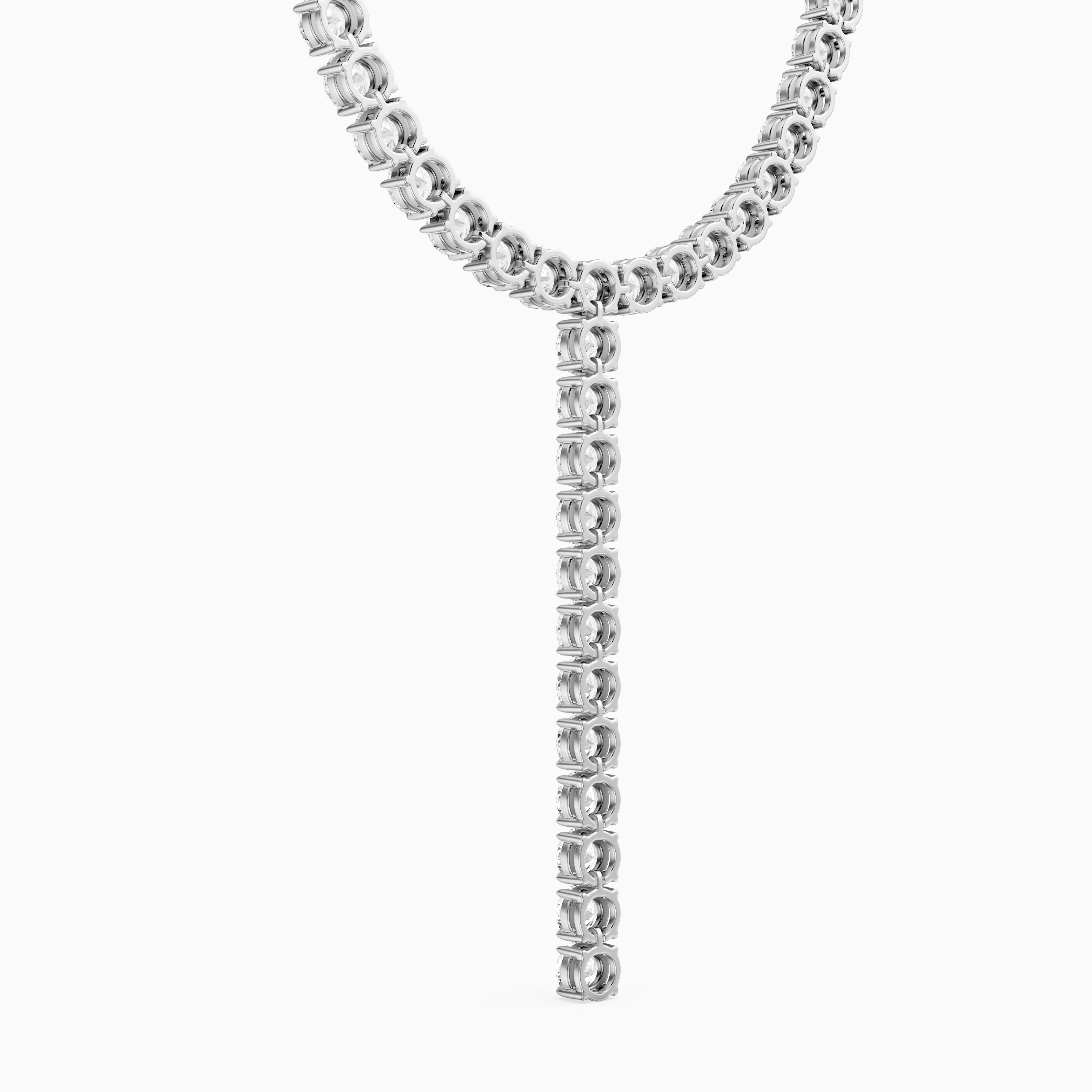 Isabella Round Cut Lab Grown Diamond Y-Drop Tennis Necklace