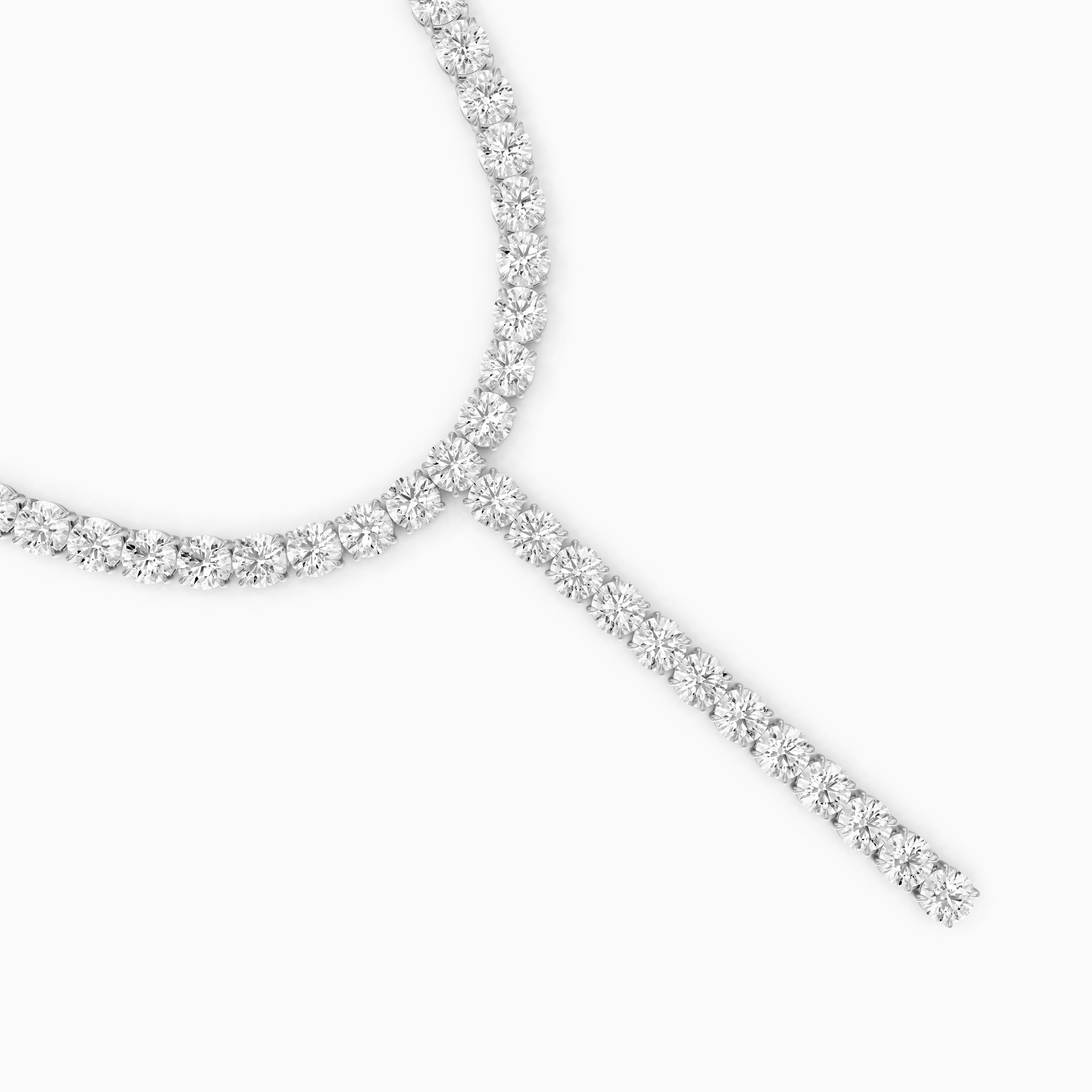Isabella Round Cut Lab Grown Diamond Y-Drop Tennis Necklace