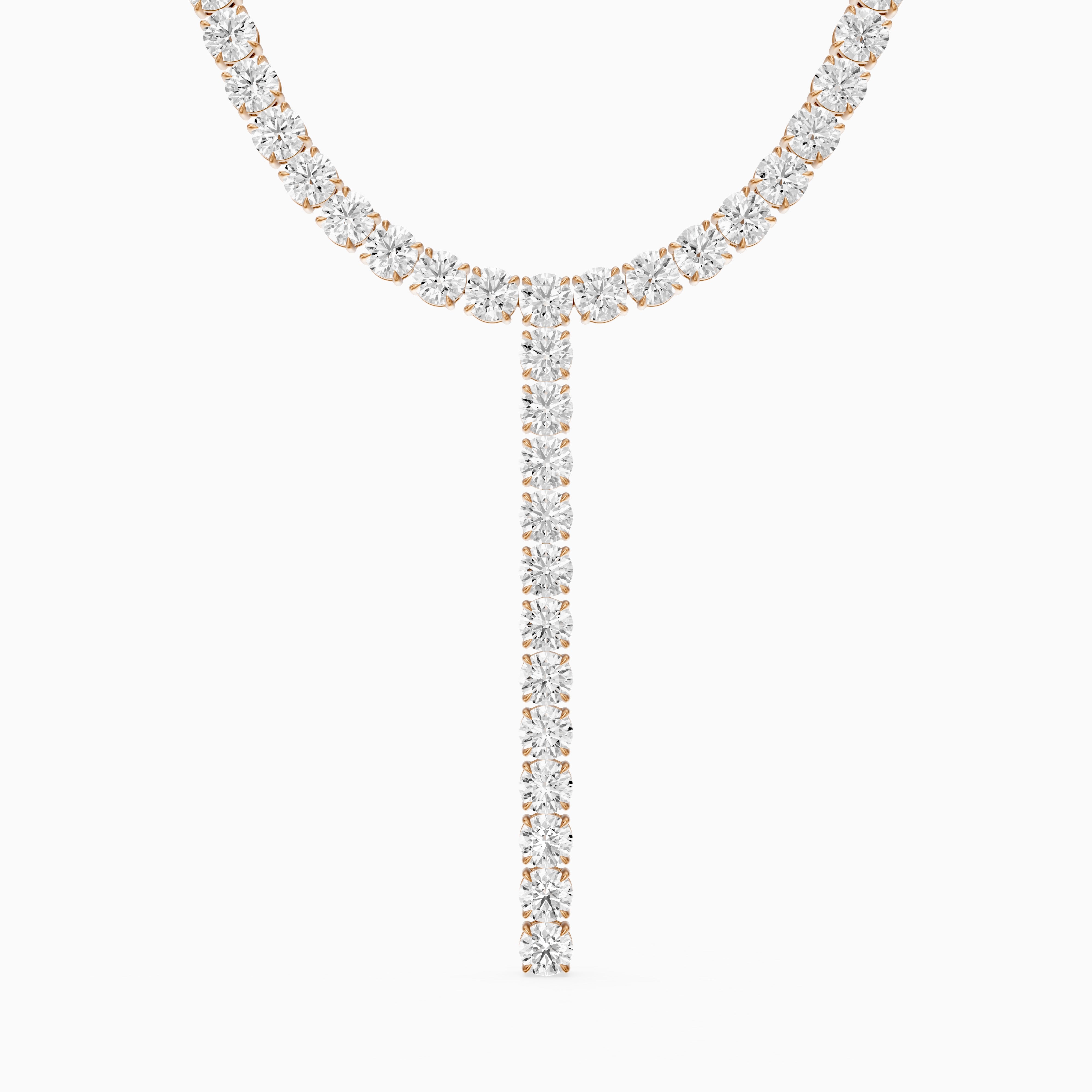 Isabella Round Cut Lab Grown Diamond Y-Drop Tennis Necklace