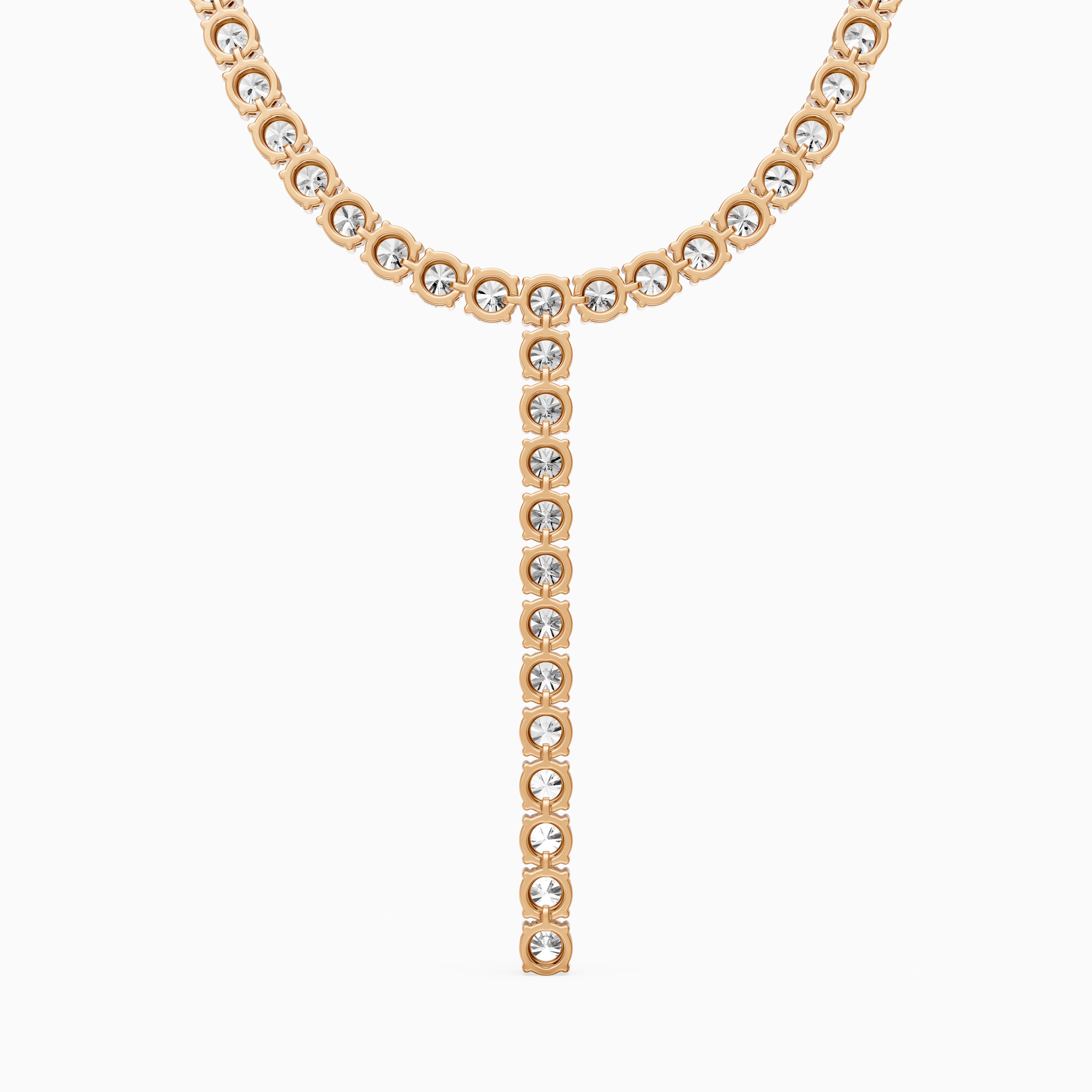 Isabella Round Cut Lab Grown Diamond Y-Drop Tennis Necklace
