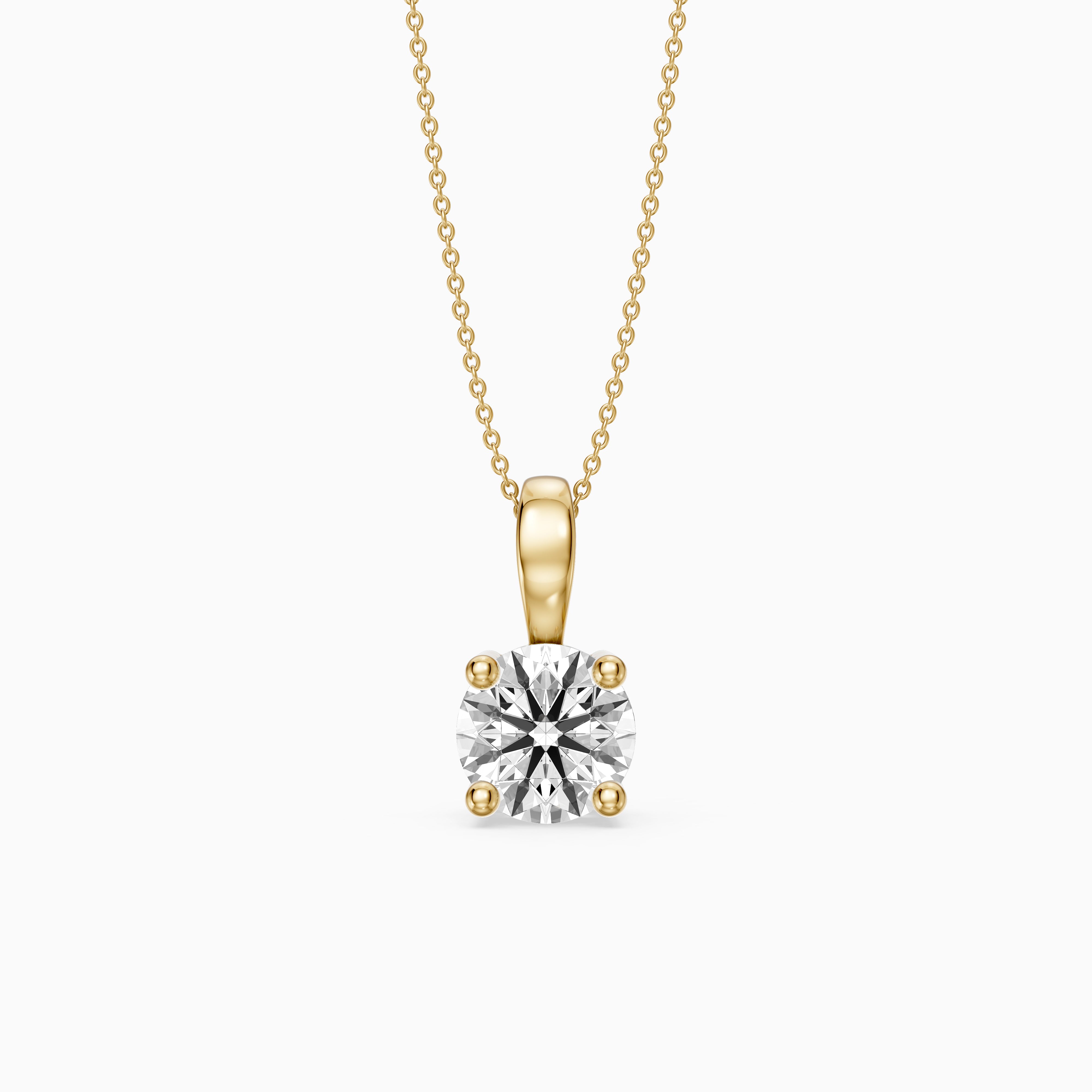 Beverly Round Cut Lab Grown Diamond Solitaire Pendant