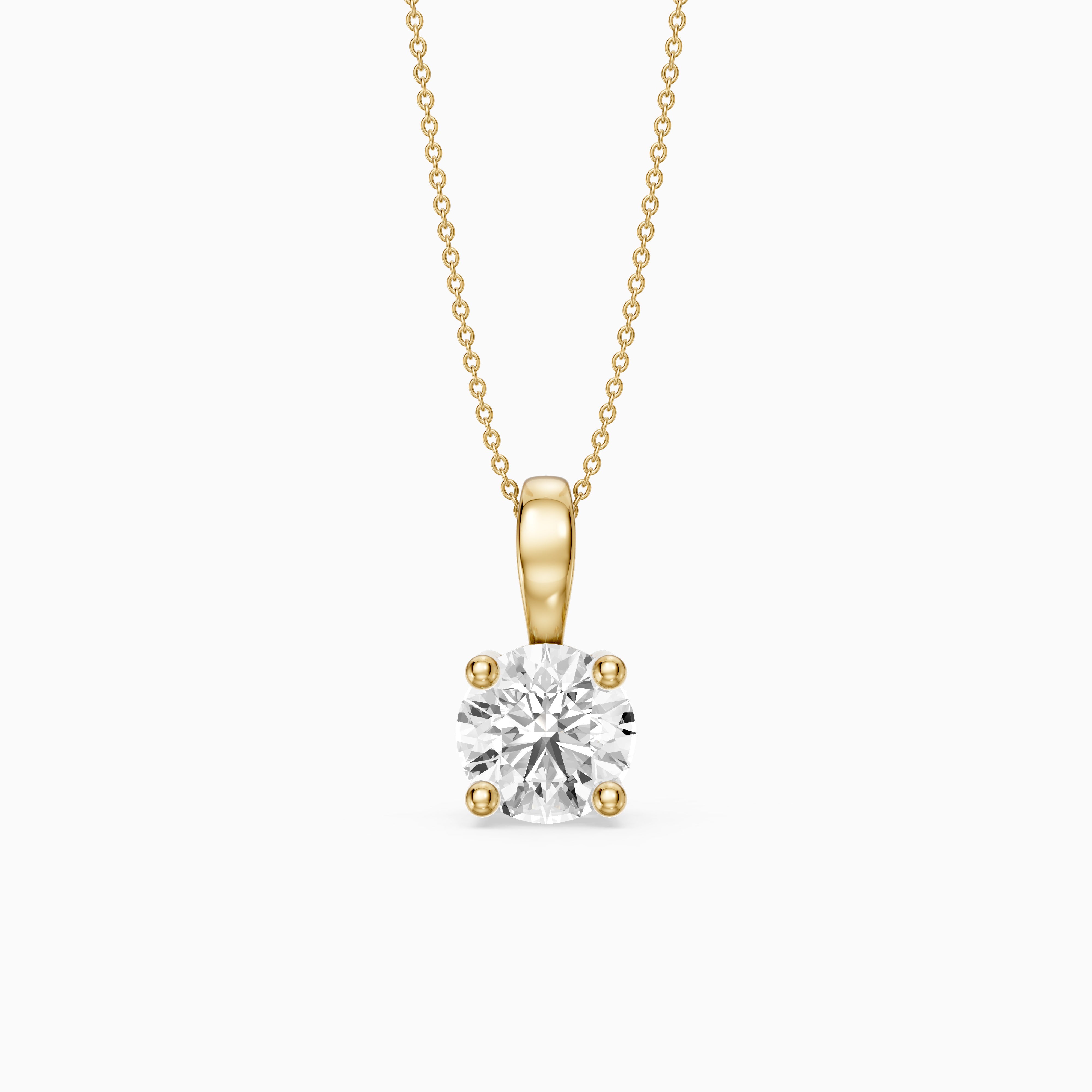 Beverly Round Cut Lab Grown Diamond Solitaire Pendant