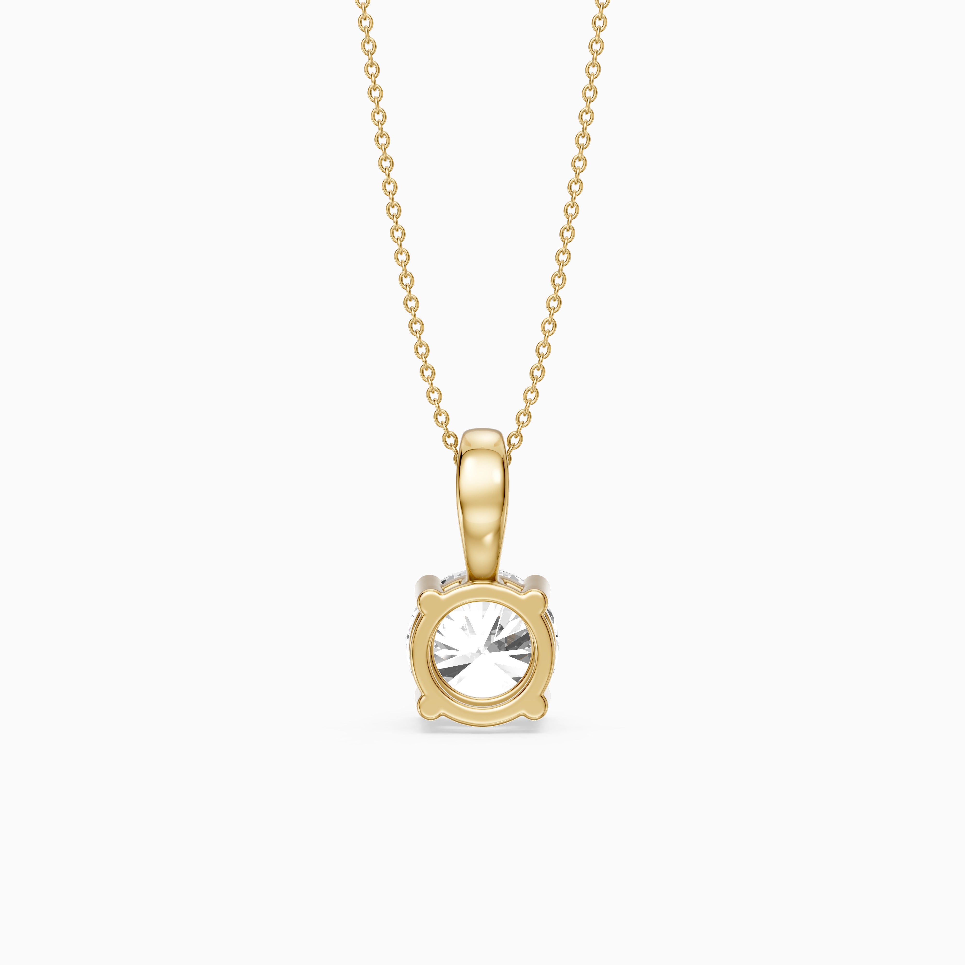 Beverly Round Cut Lab Grown Diamond Solitaire Pendant