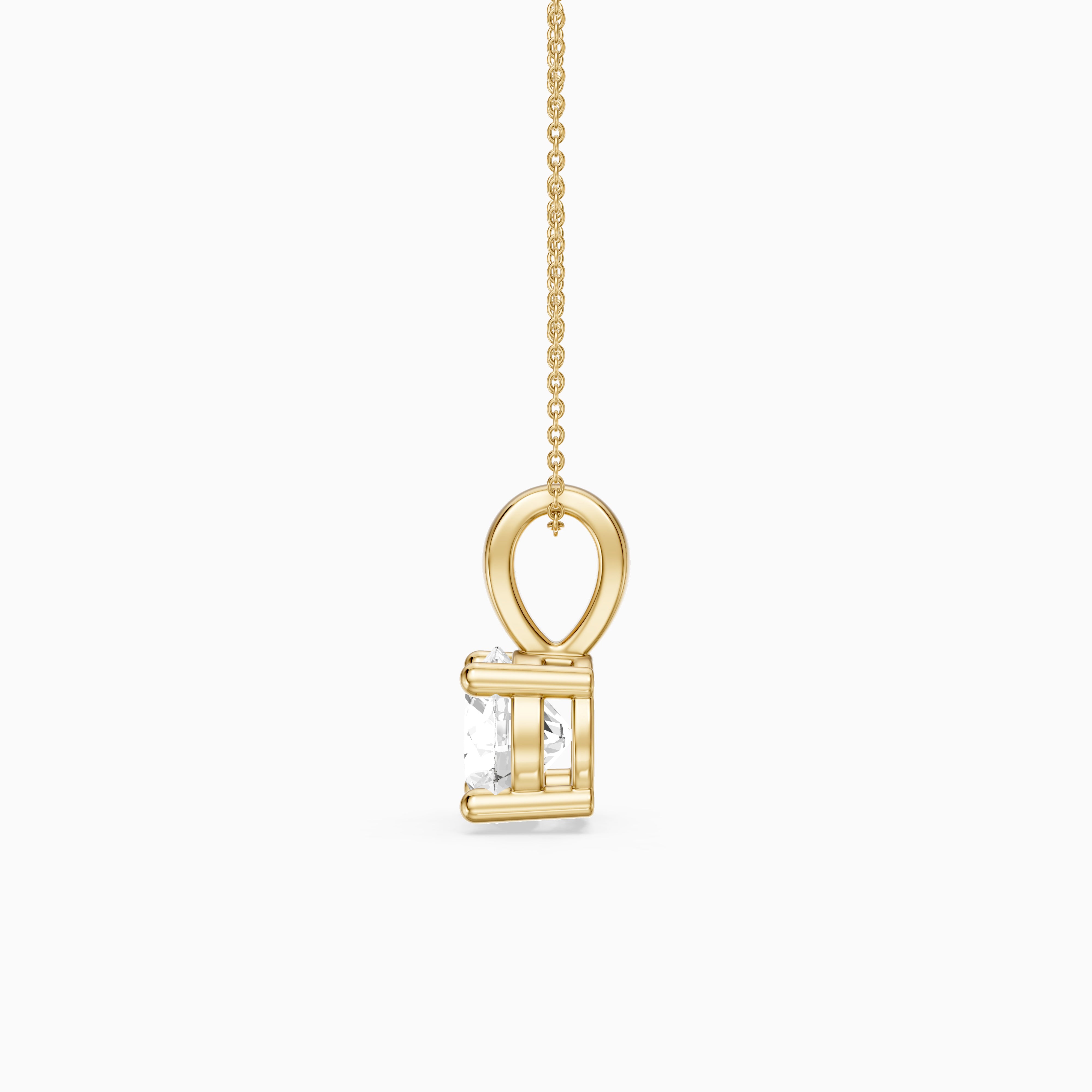 Beverly Round Cut Lab Grown Diamond Solitaire Pendant