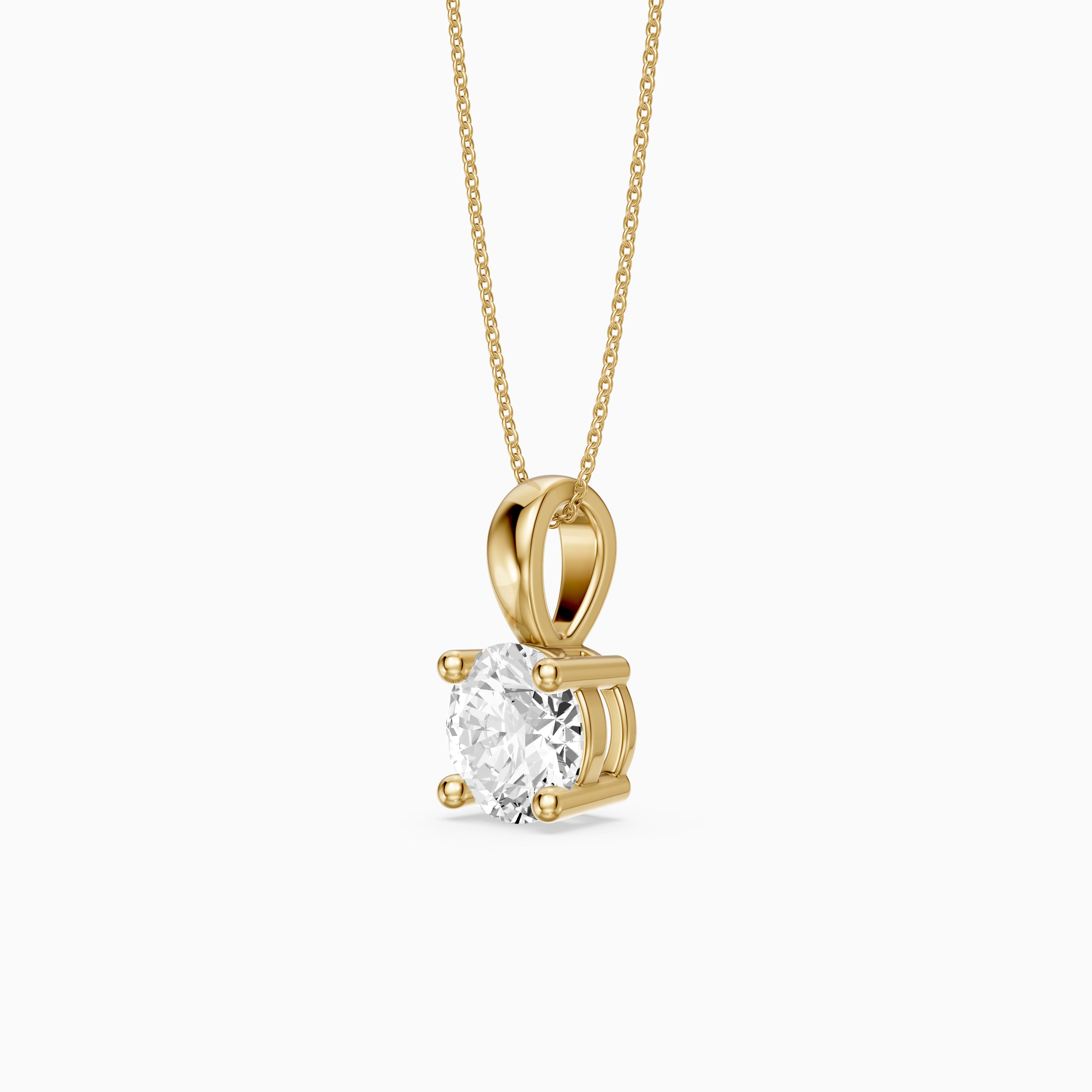 Beverly Round Cut Lab Grown Diamond Solitaire Pendant