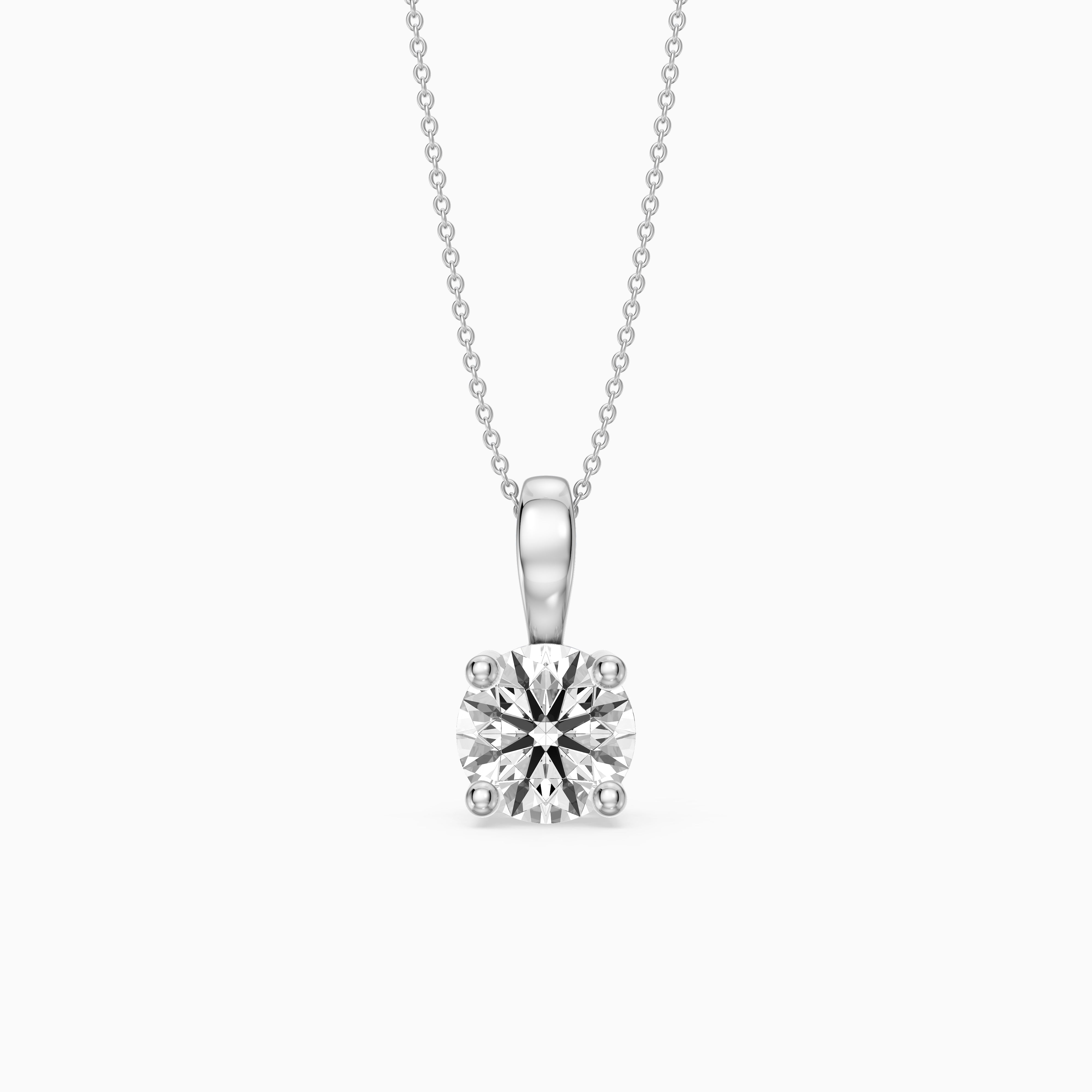Beverly Round Cut Lab Grown Diamond Solitaire Pendant
