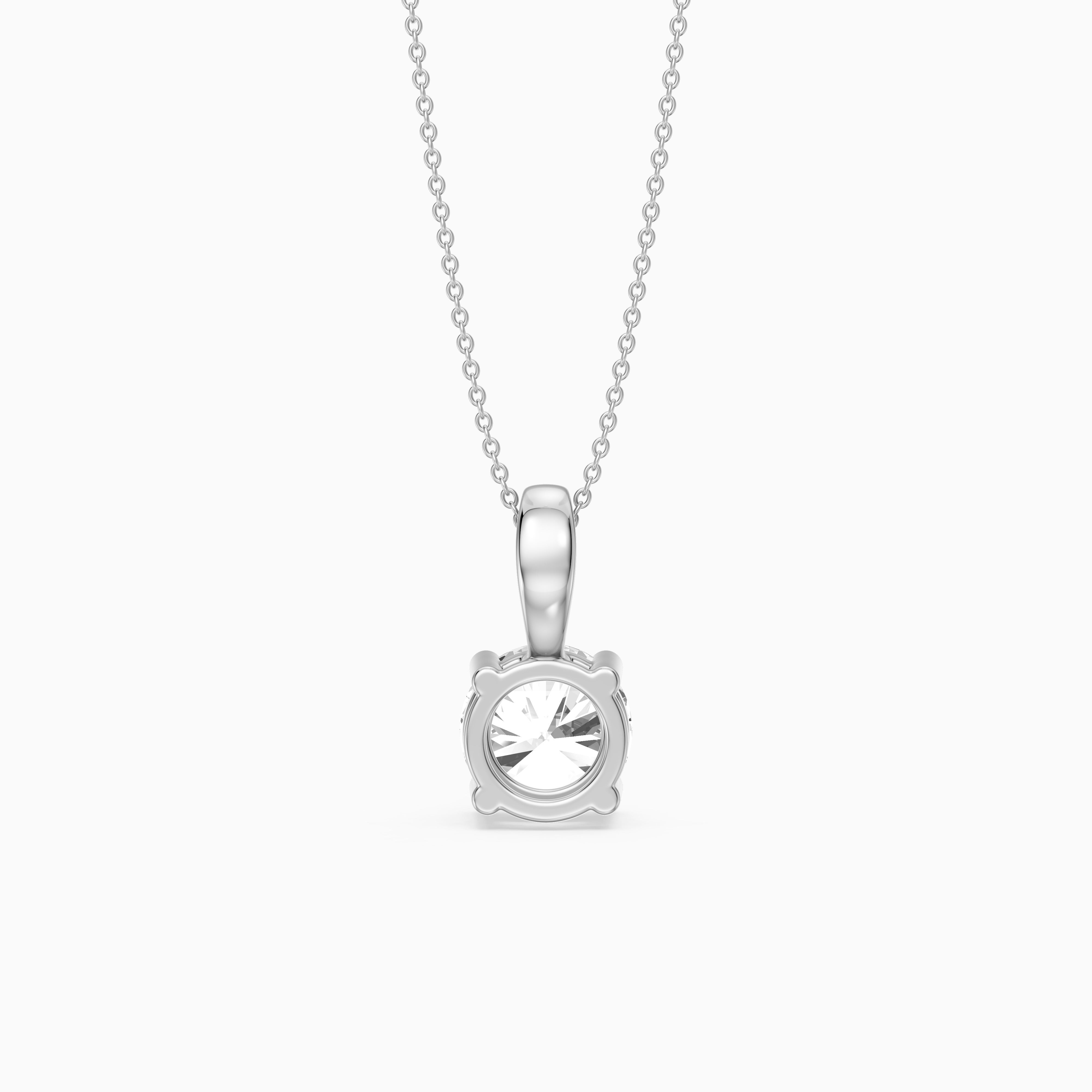 Beverly Round Cut Lab Grown Diamond Solitaire Pendant