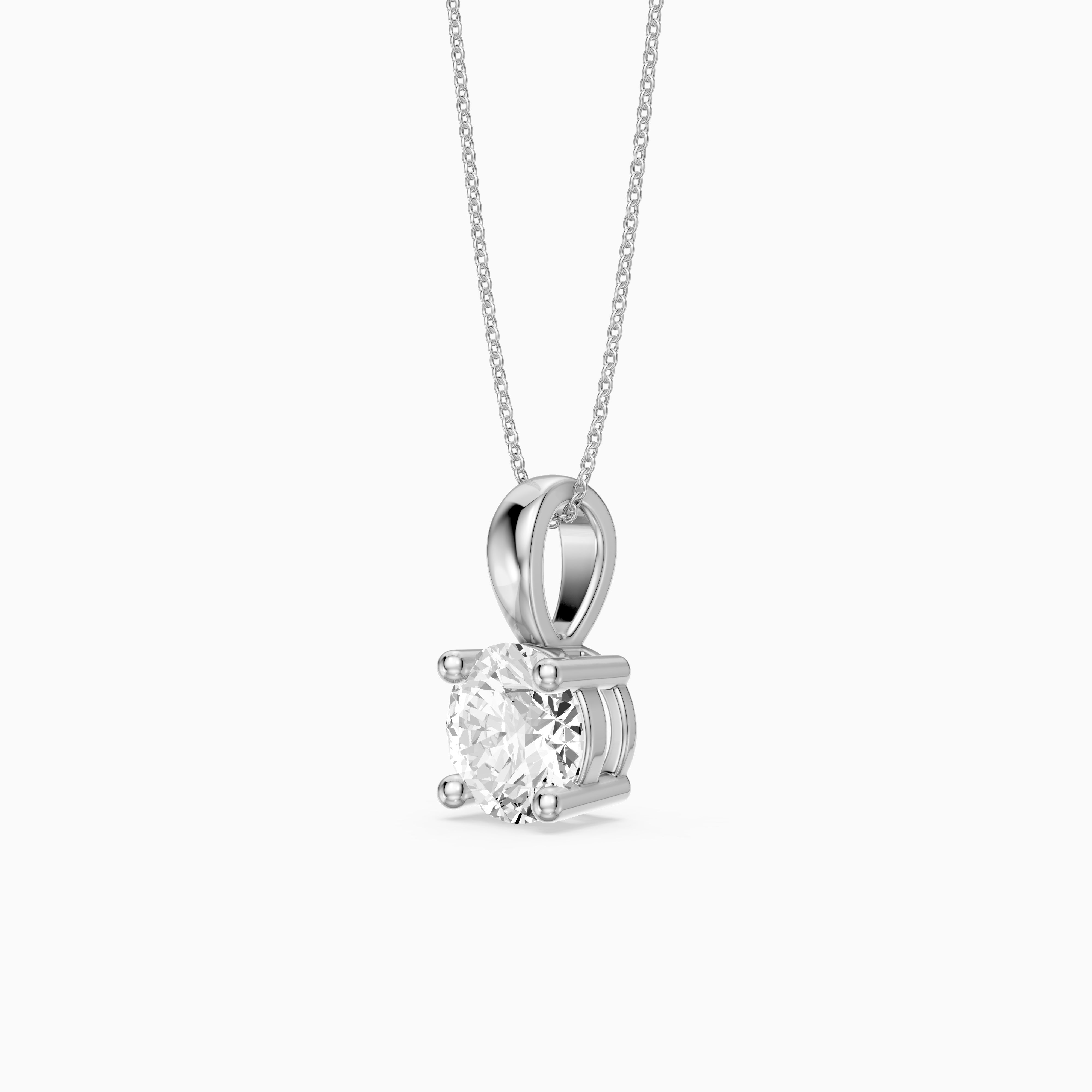 Beverly Round Cut Lab Grown Diamond Solitaire Pendant
