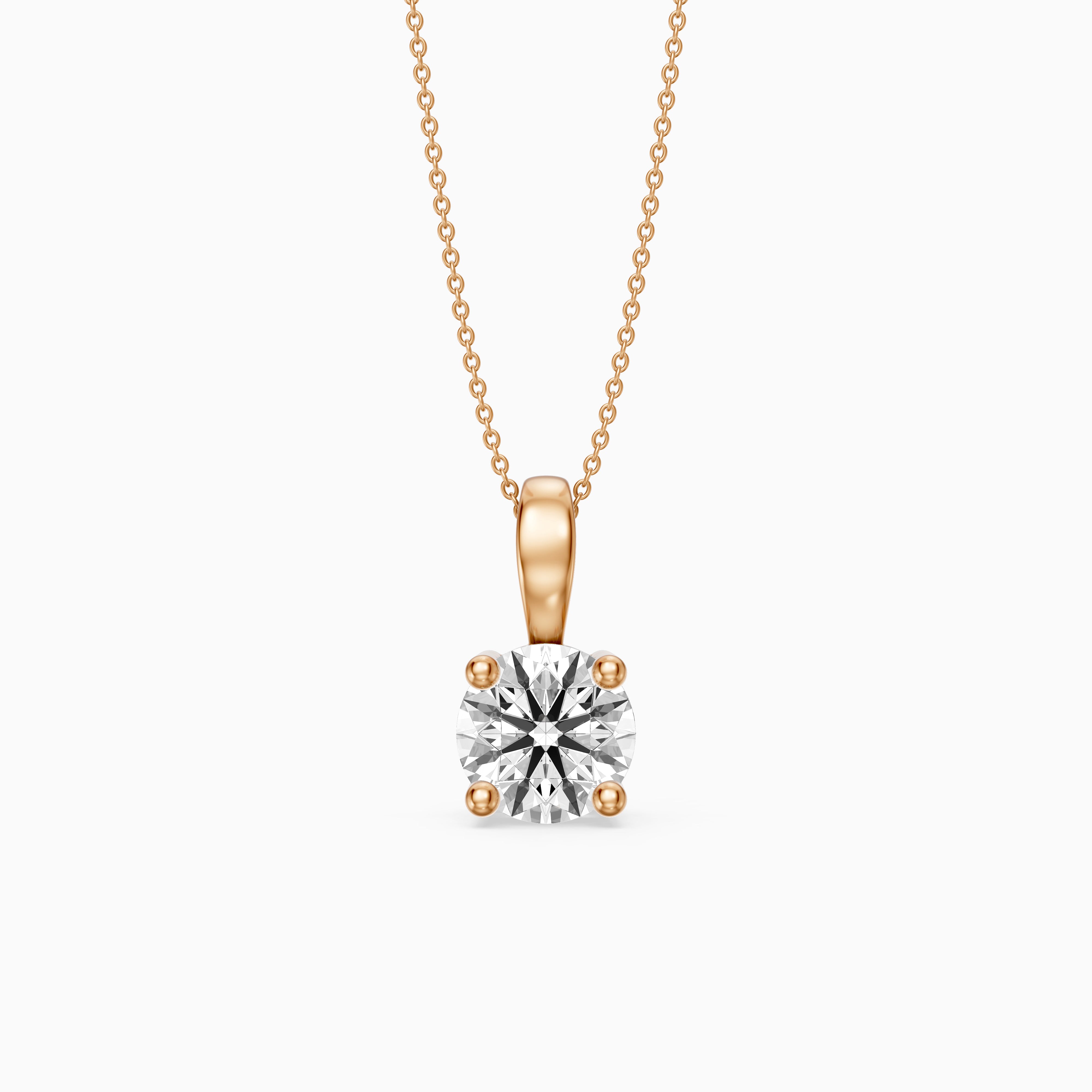 Beverly Round Cut Lab Grown Diamond Solitaire Pendant