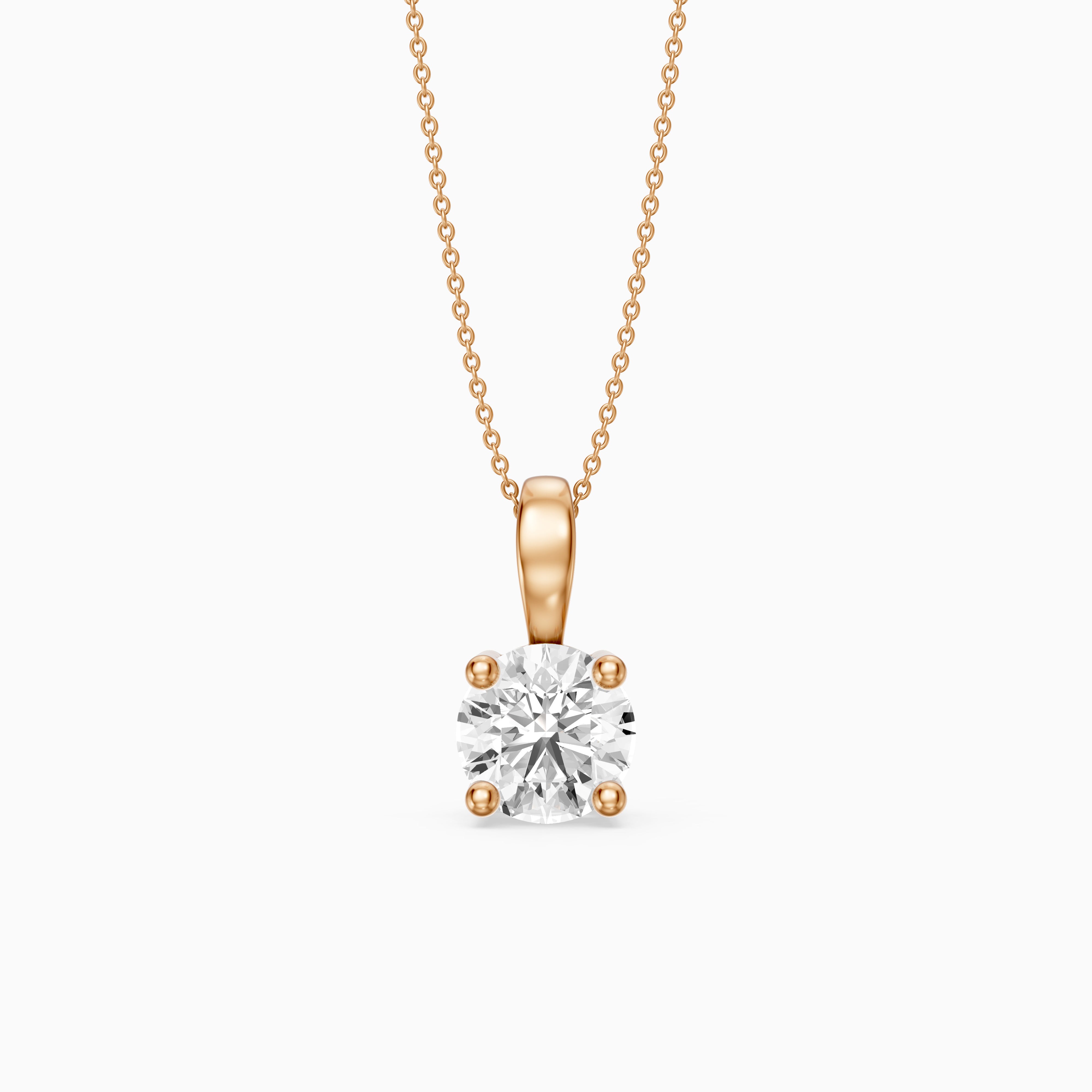 Beverly Round Cut Lab Grown Diamond Solitaire Pendant