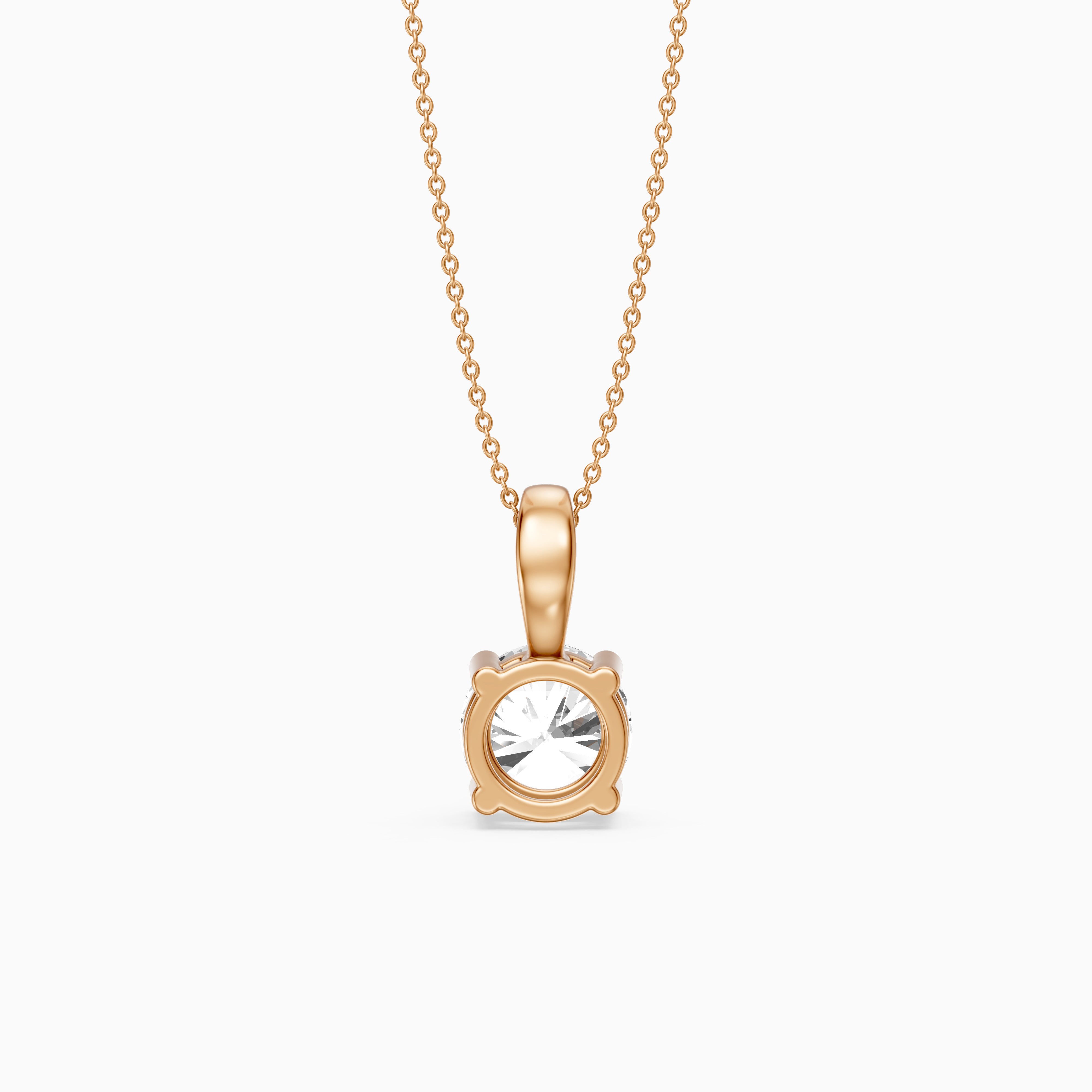 Beverly Round Cut Lab Grown Diamond Solitaire Pendant