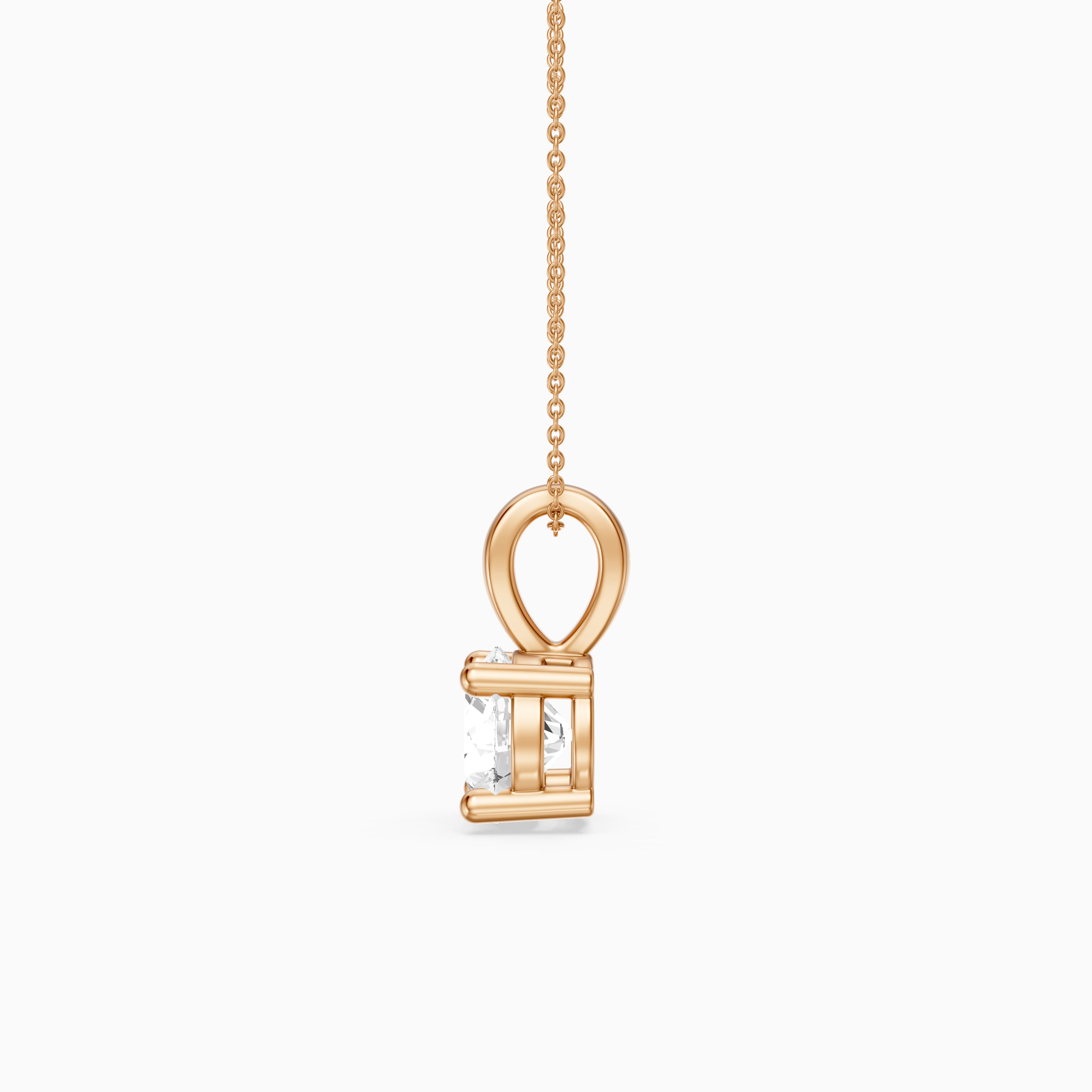 Beverly Round Cut Lab Grown Diamond Solitaire Pendant