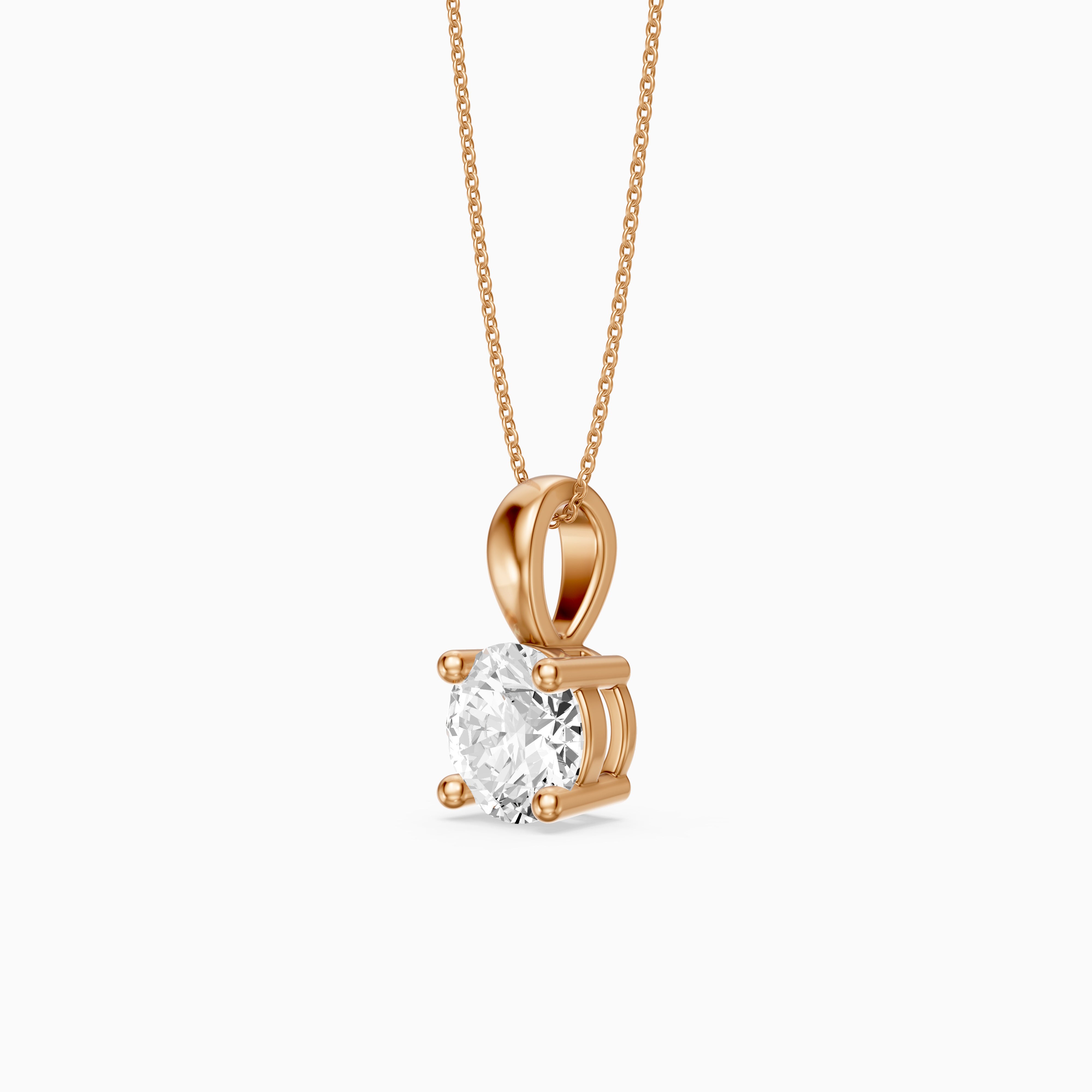 Beverly Round Cut Lab Grown Diamond Solitaire Pendant