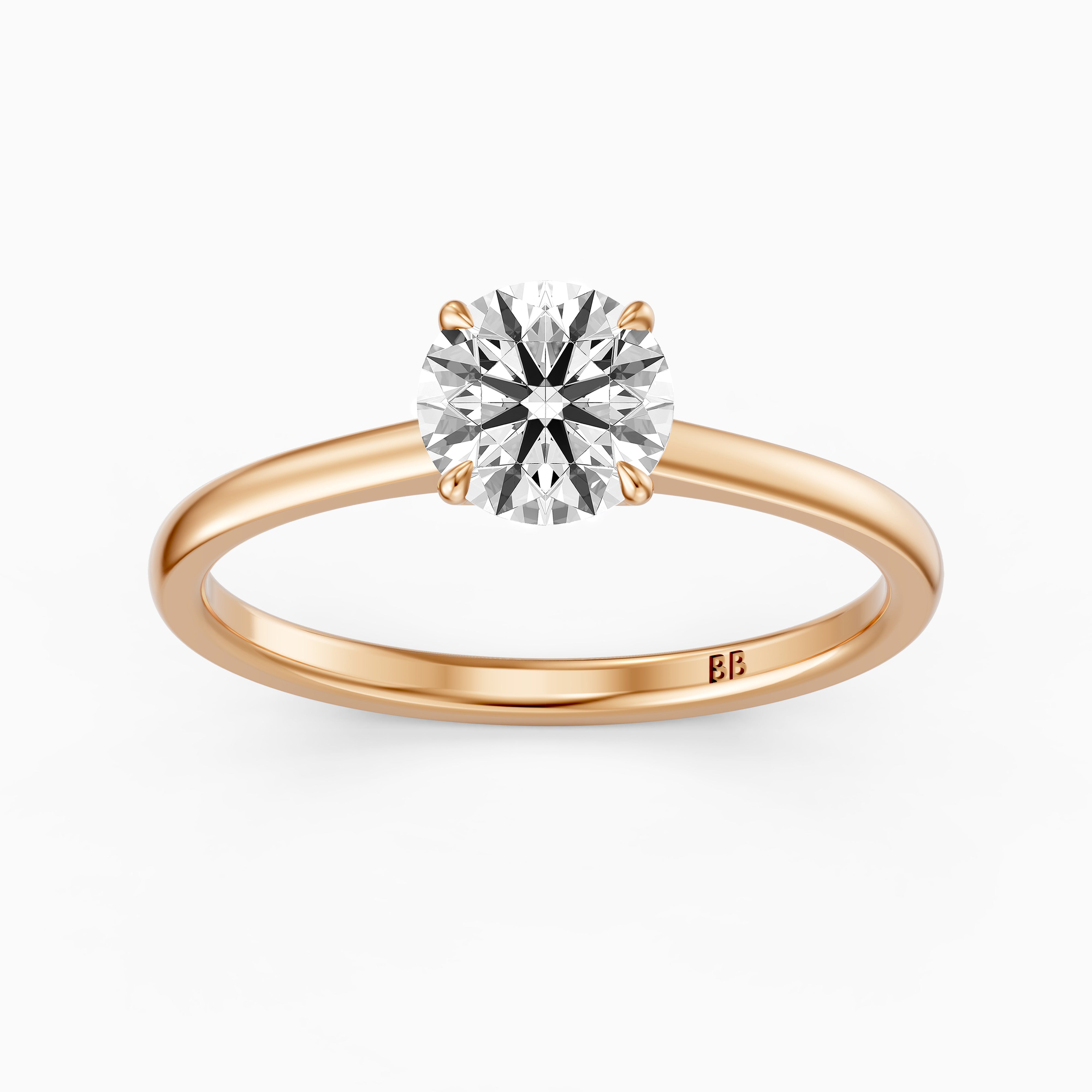 Harper 4 Prong Round Cut Solitaire Lab Grown Diamond Ring