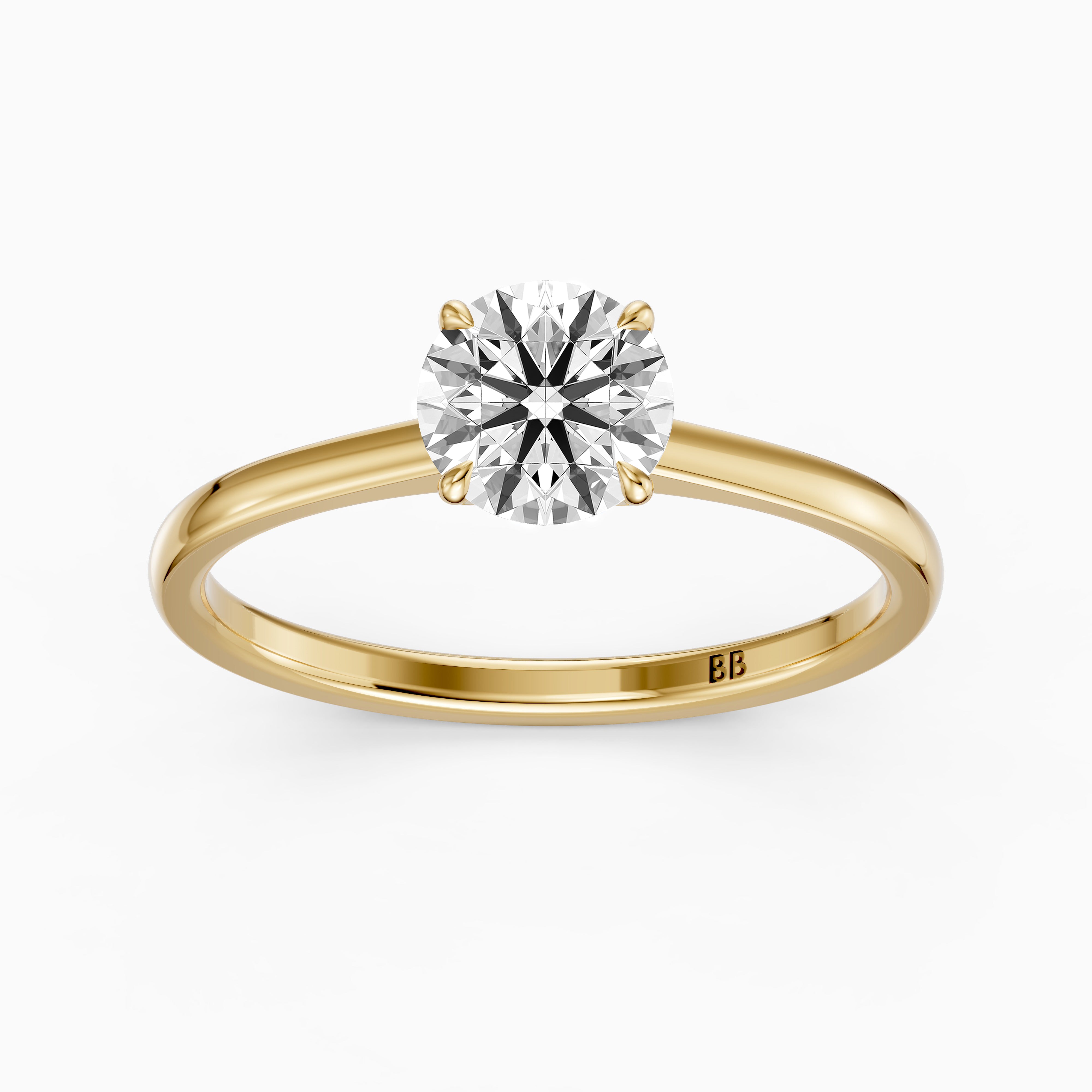 Harper 4 Prong Round Cut Solitaire Lab Grown Diamond Ring