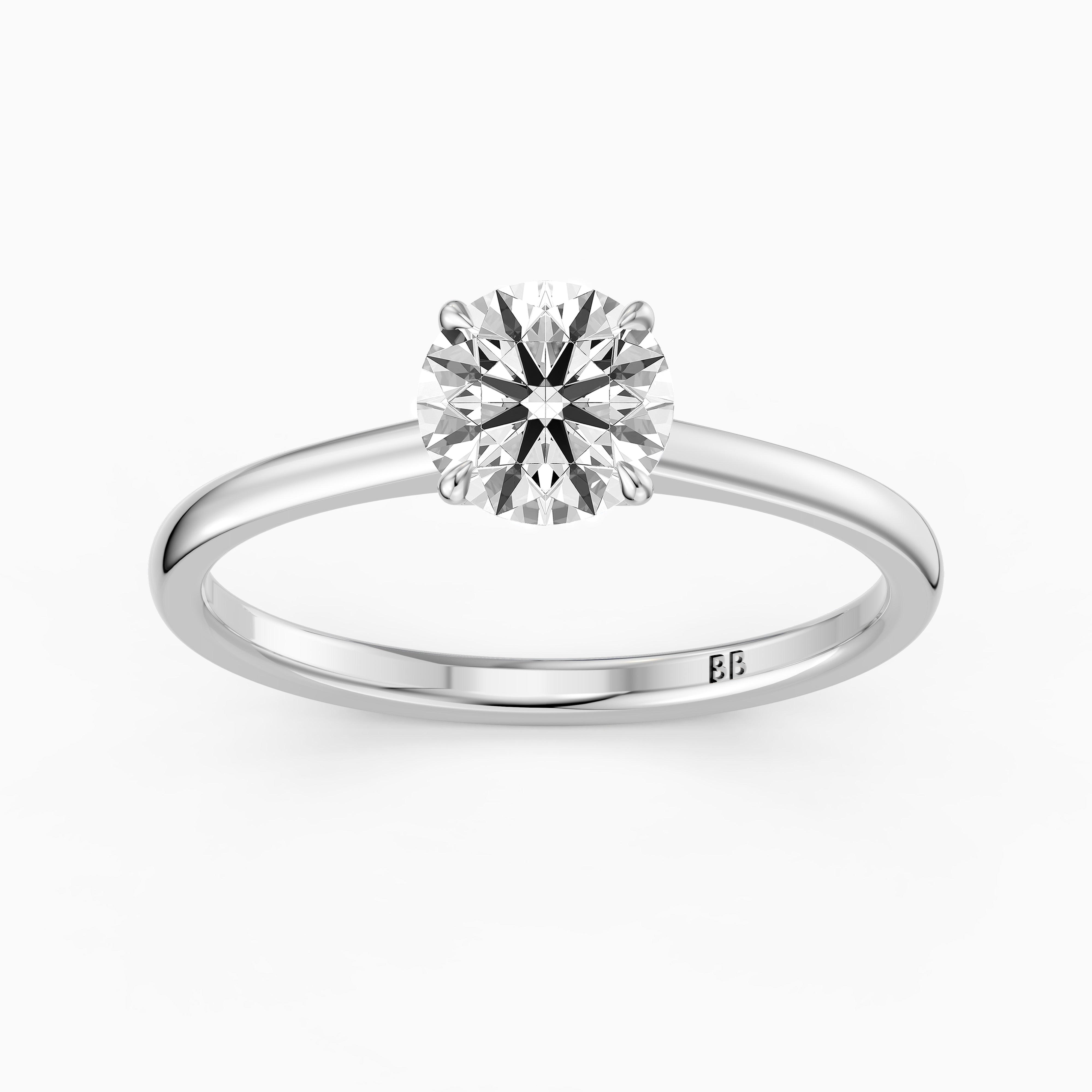 Harper 4 Prong Round Cut Solitaire Lab Grown Diamond Ring